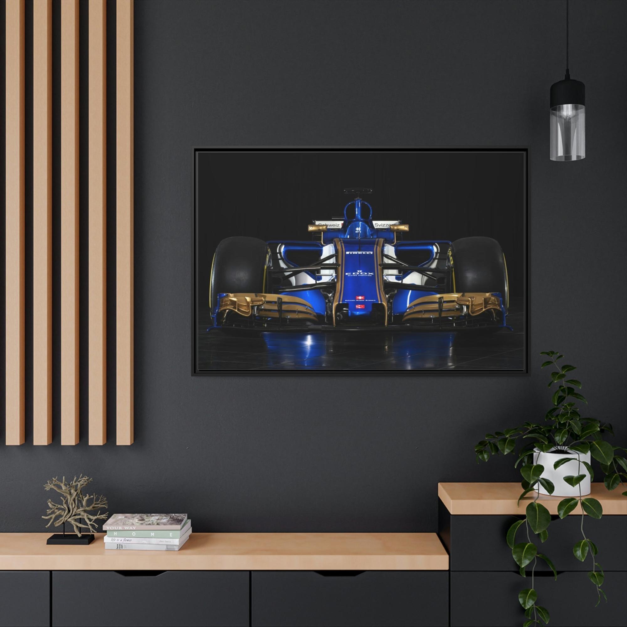 F1 The Art of Speed: Dynamic F1 Car Print on Natural Canvas & Poster