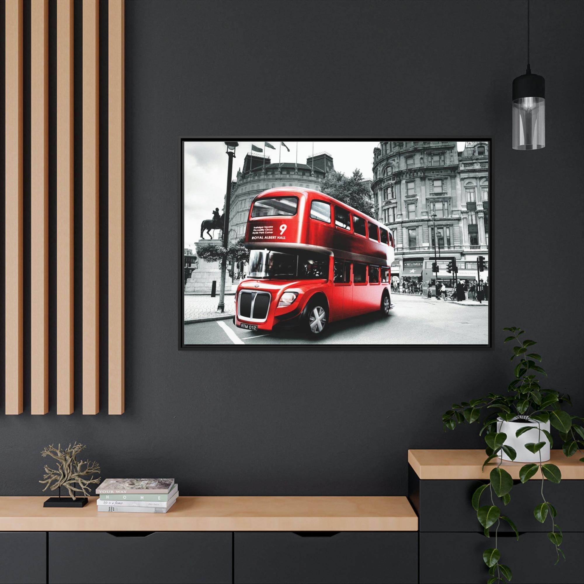 Bus Colorful Routes: Framed Poster showcasing a Vibrant Bus