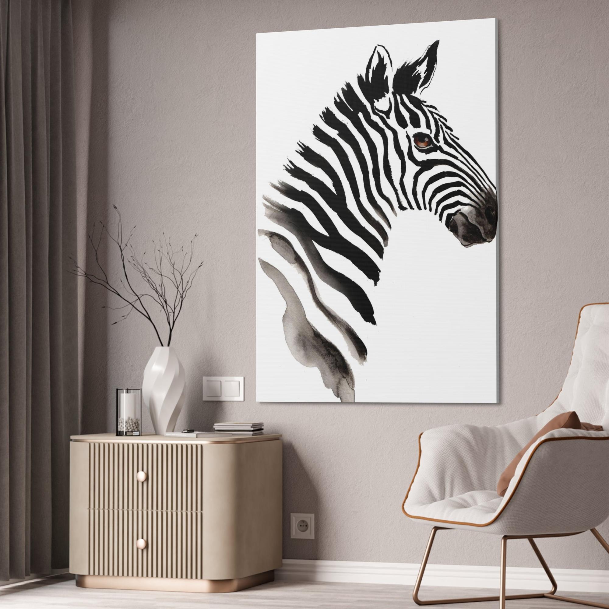 Zebras African Beauty: Framed Canvas Print of a Stunning Zebra