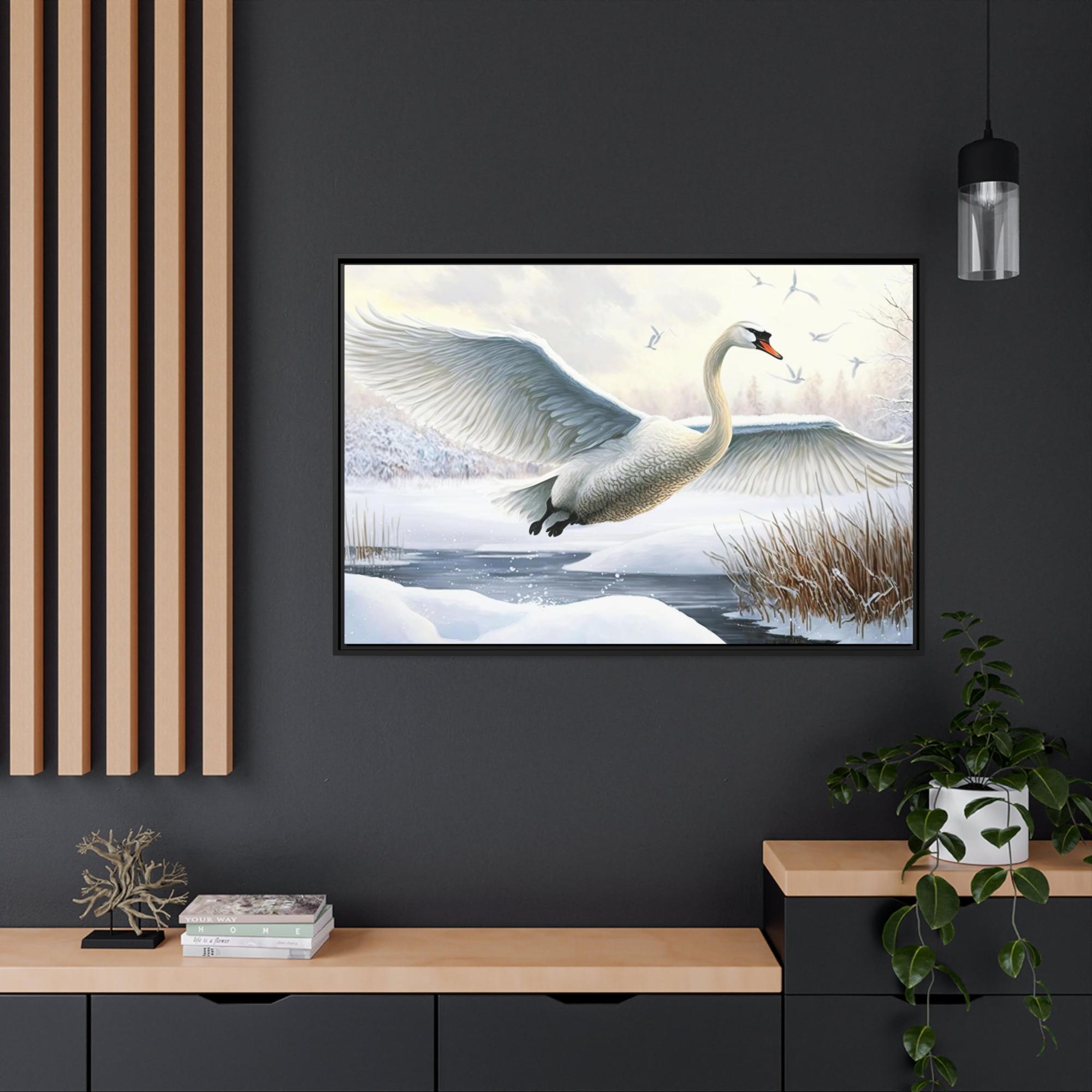 Swans The Art of Nature: Natural Canvas Print of Swans in Their Natural Habitat