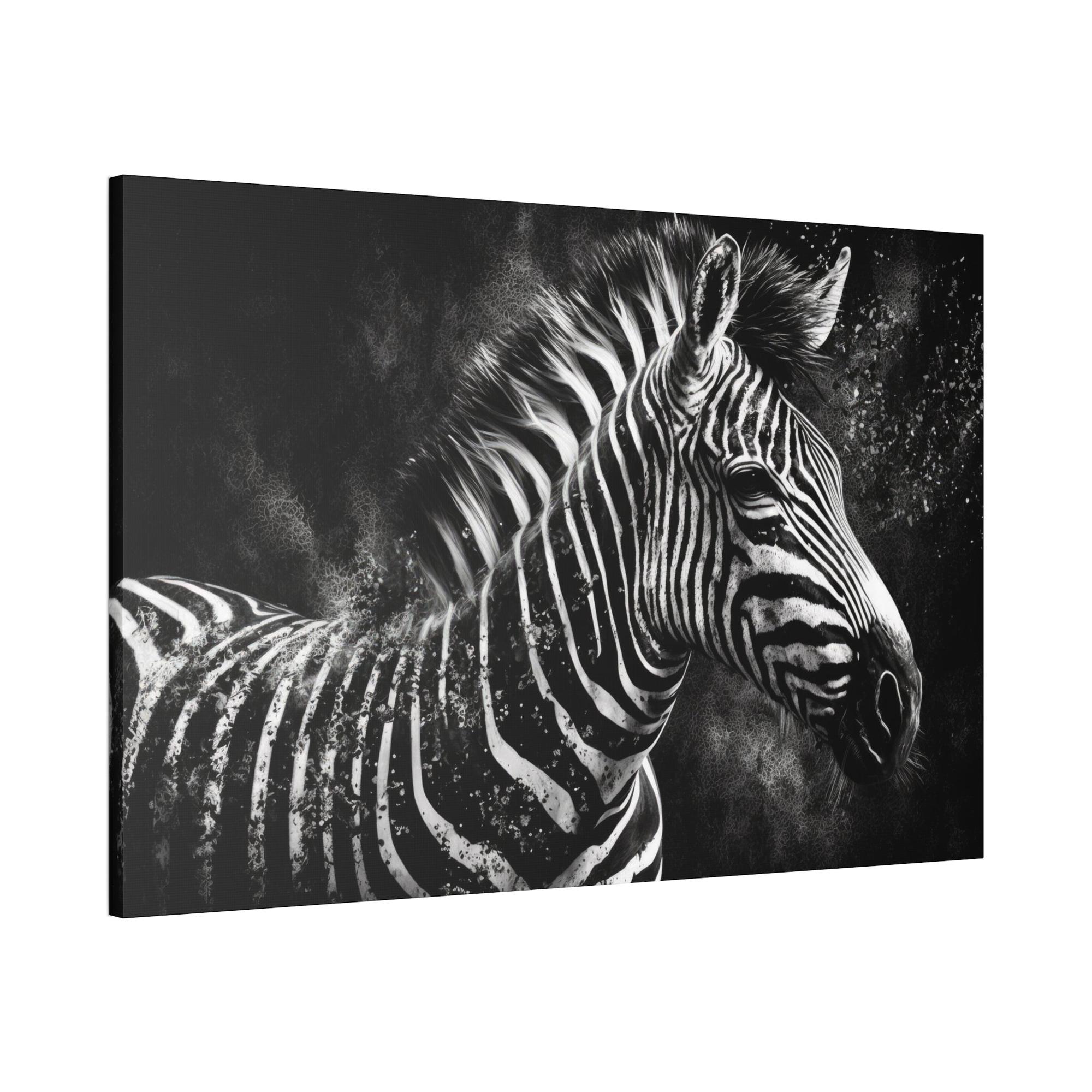 Zebras Black and White Elegance: Zebra Canvas & Poster Print Wall Art