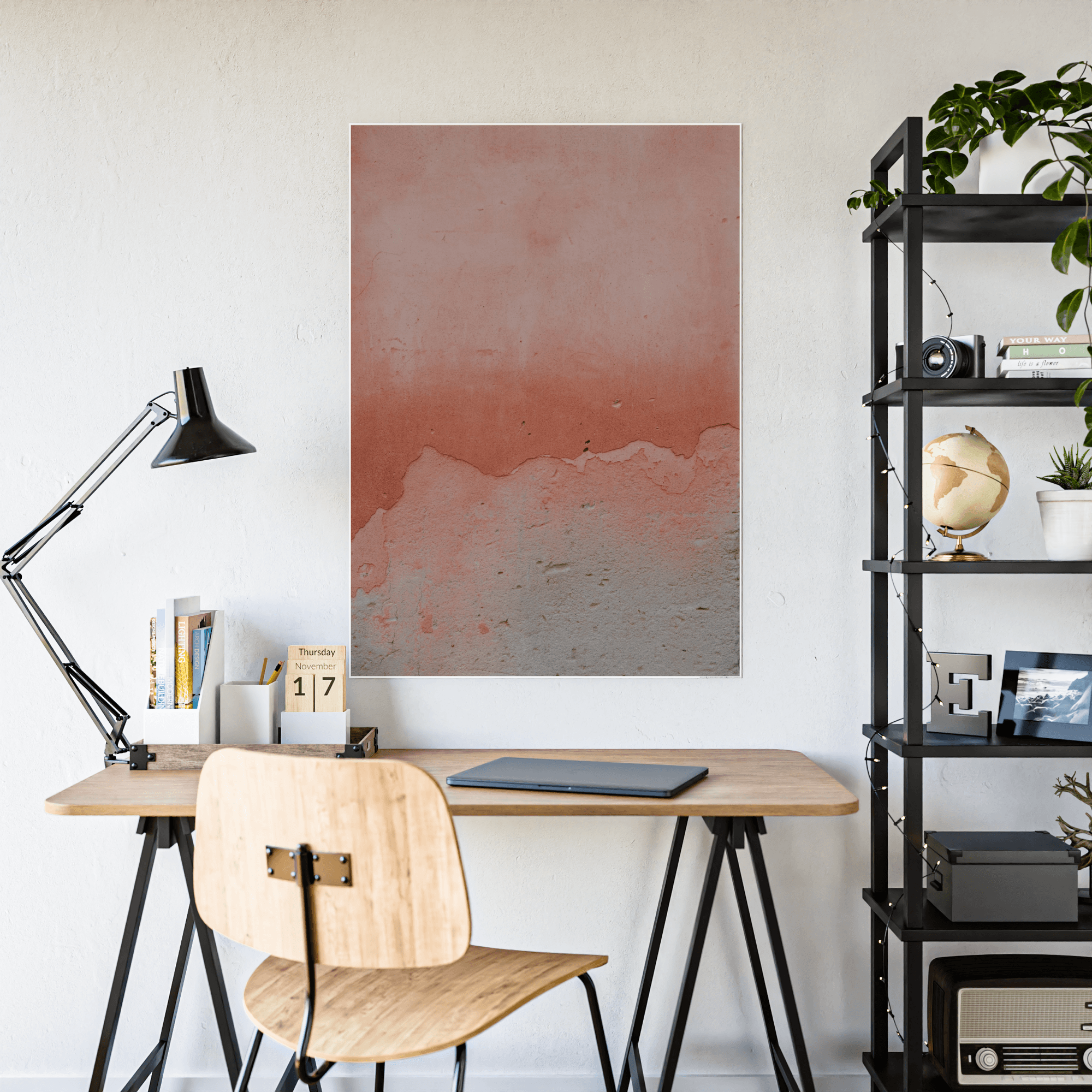 Abstract Minimalist Naturalistic Abstract Minimalist: Framed Canvas Print for Soothing Art