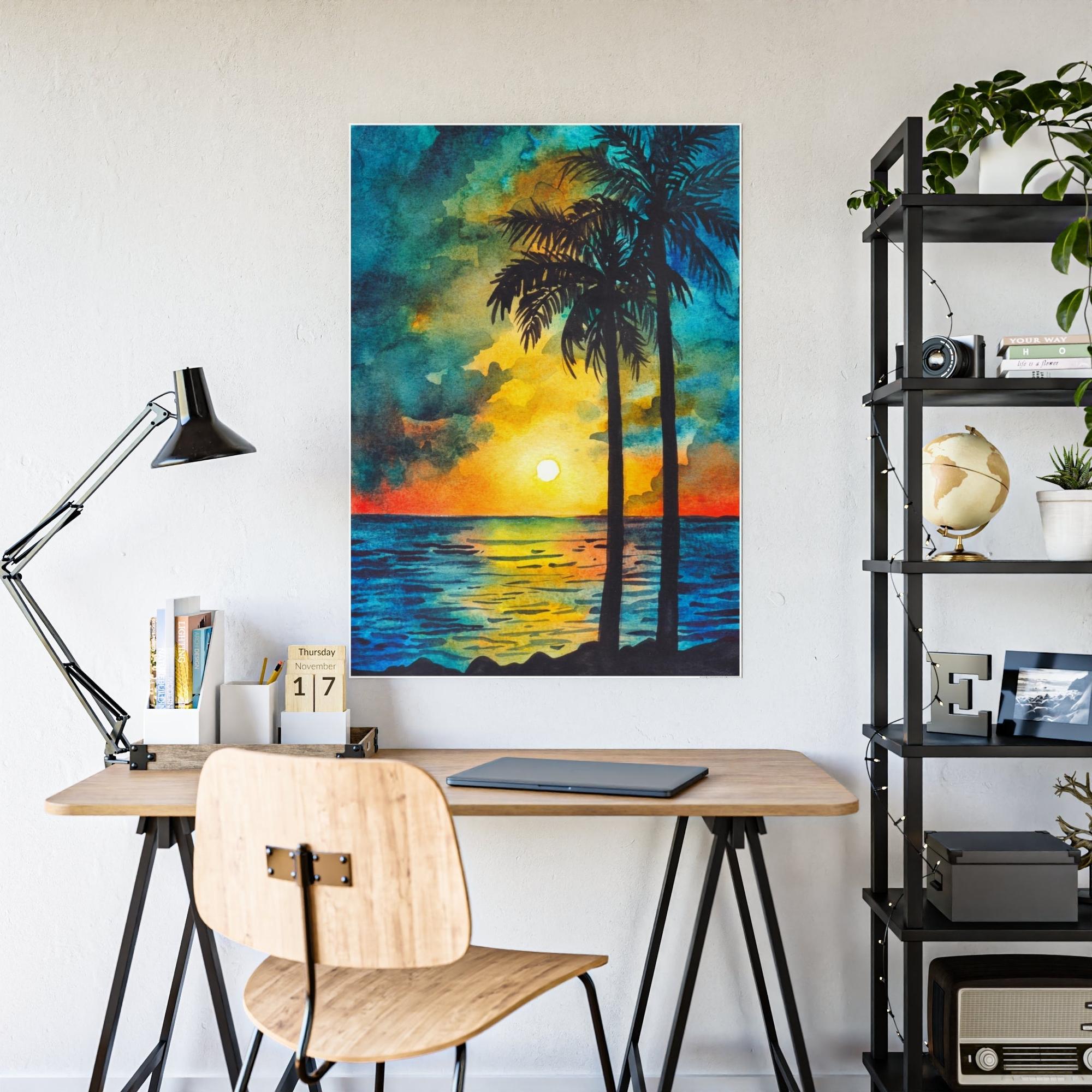 Island Beach Beachfront Beauty: Art Print of a Gorgeous Island Beach on a Natural Canvas