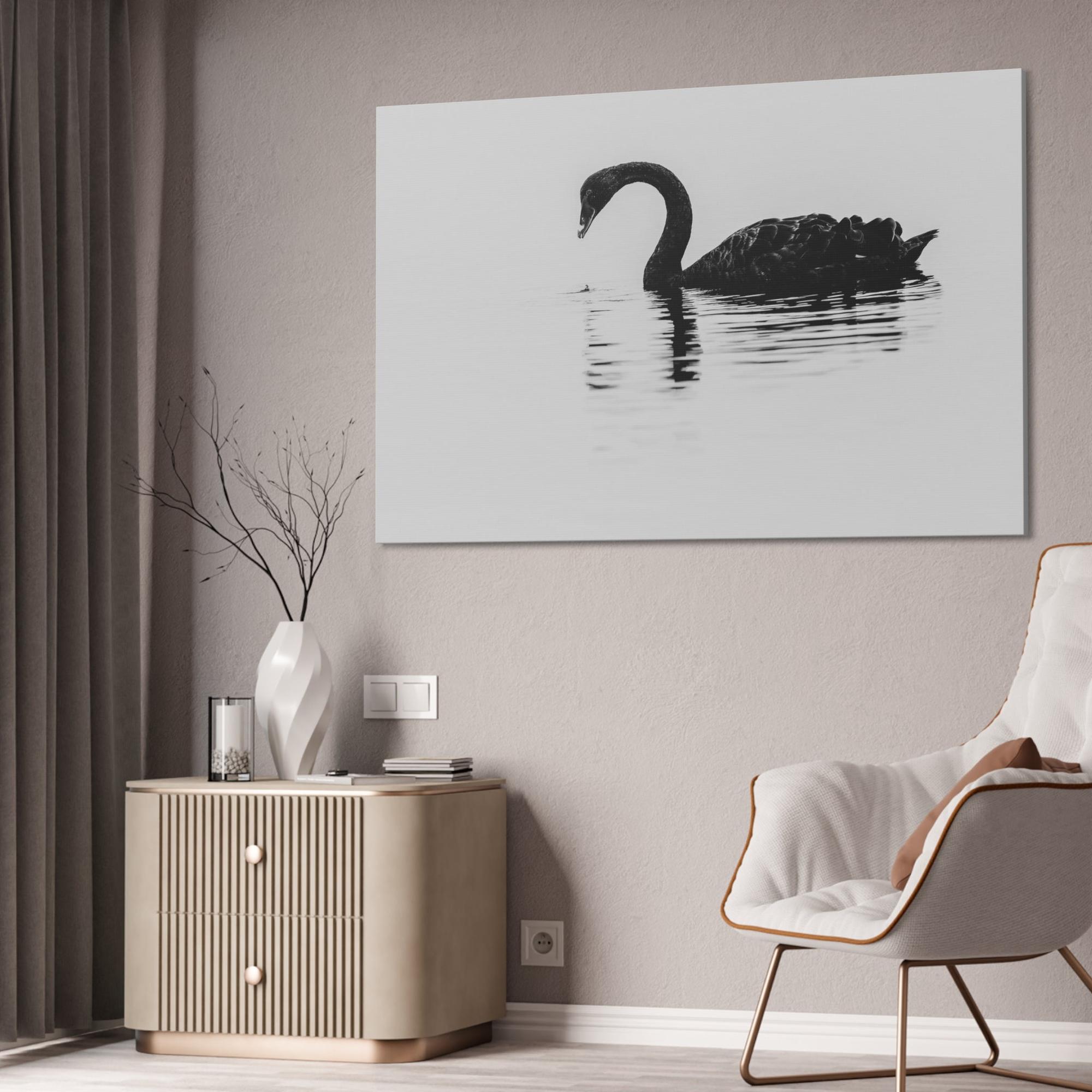 Swans The Swan Princess: Natural Canvas Print of a Beautiful Swan