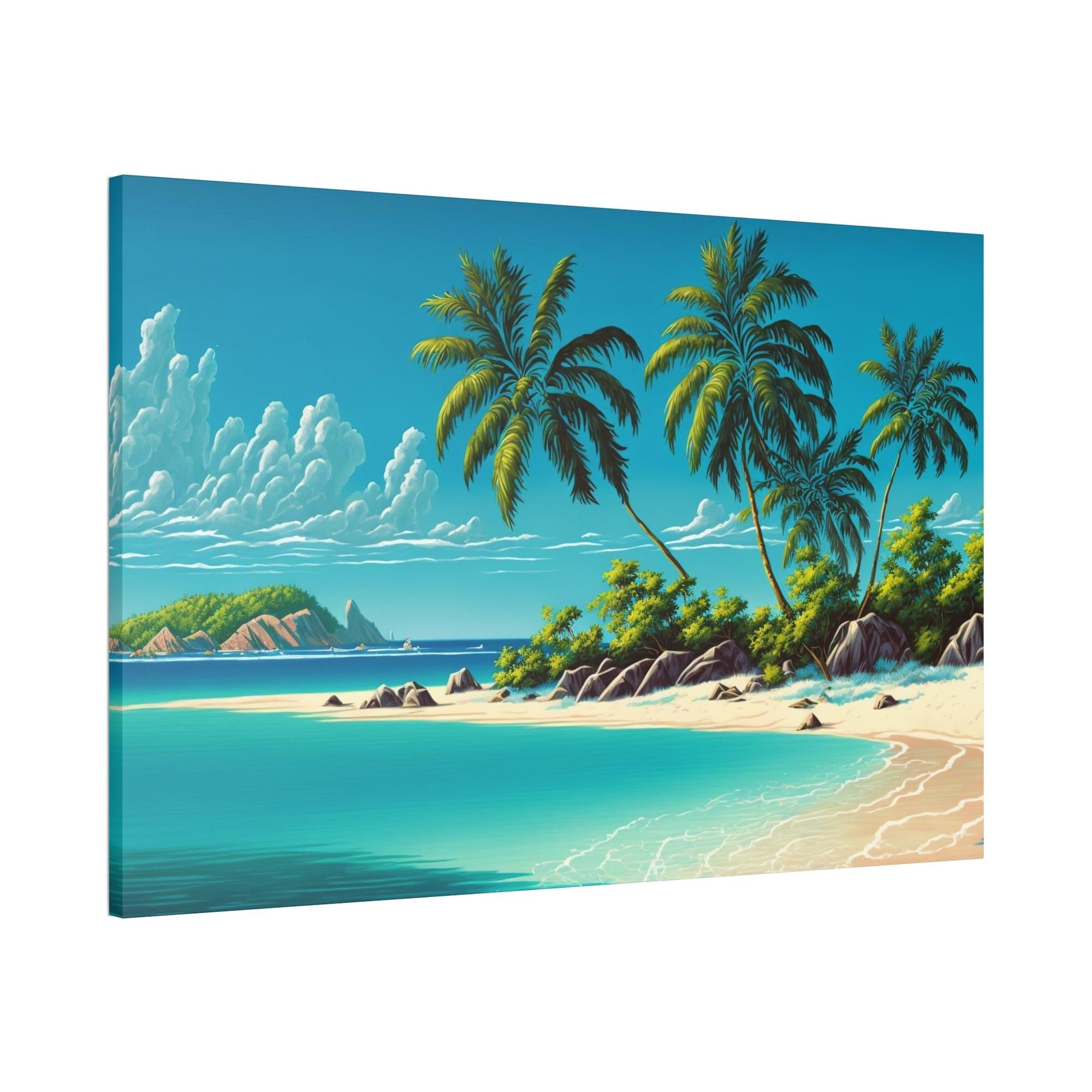 undefined Coastal Dreaming: Framed Poster of an Island Beach Landscape