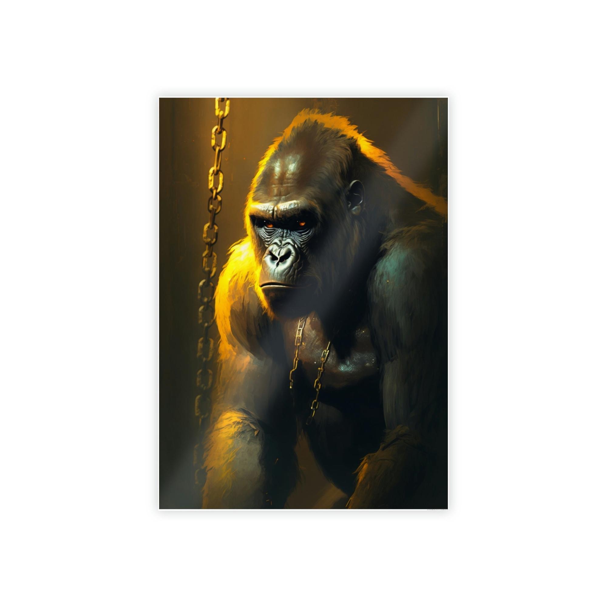 Gorillas Jungle Majesty: Gorilla Canvas Artwork in Natural Habitat