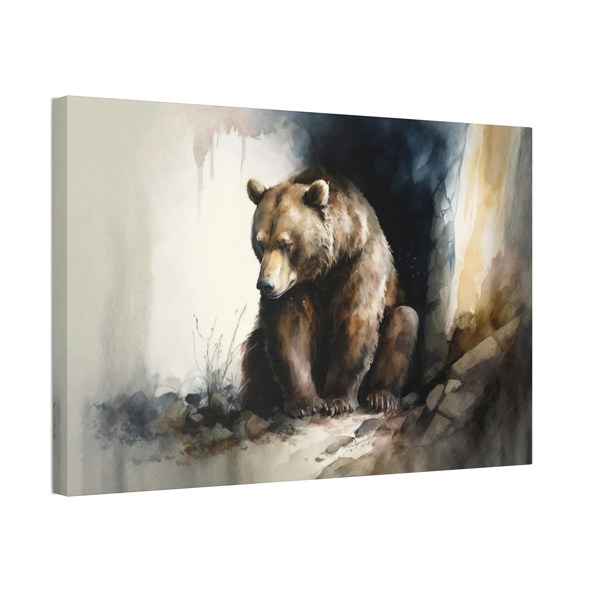Bears The Watchful Eye: Natural Canvas & Poster Print of a Grizzly Bear in the Wild