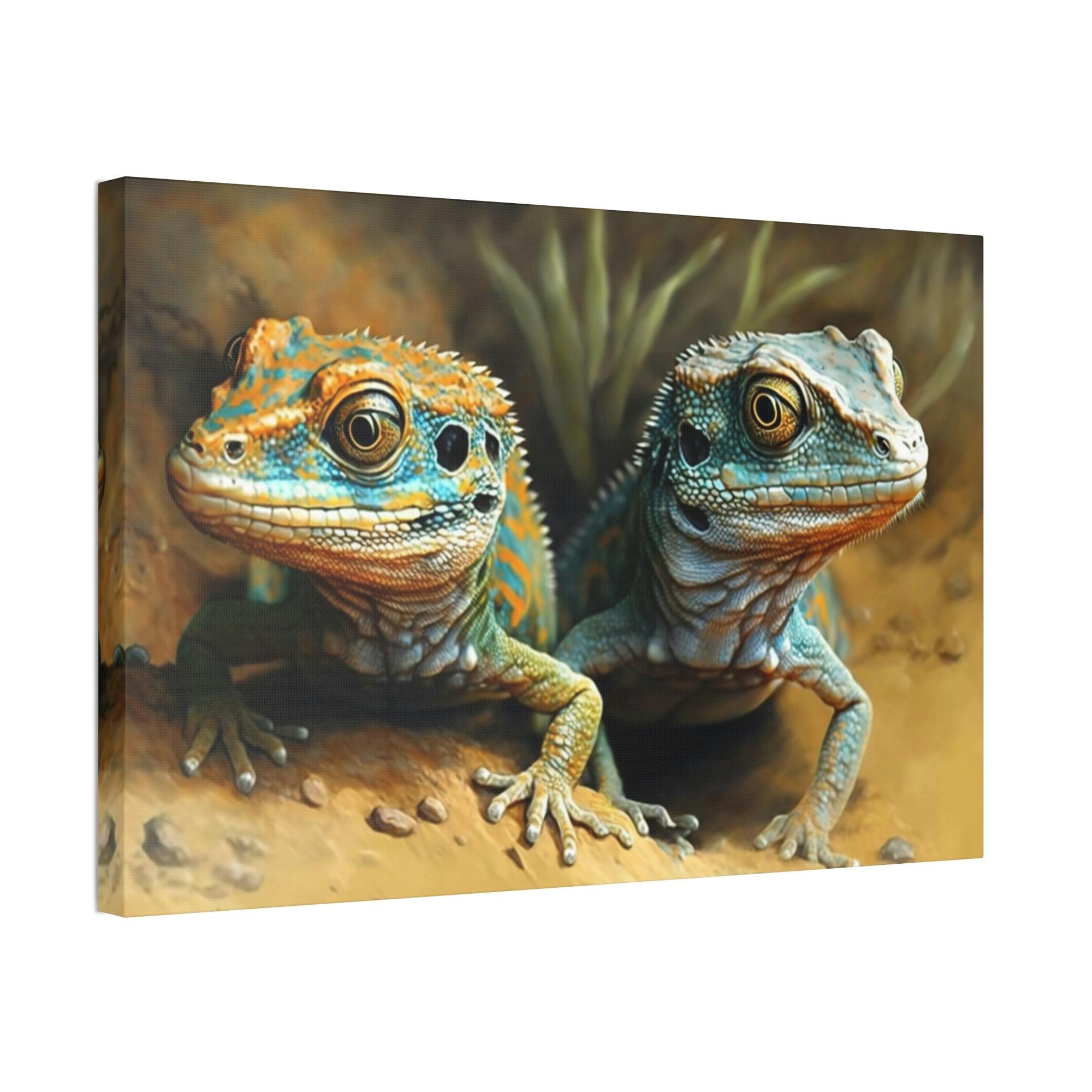 Lizards Lizard Kingdom: Canvas Print of Lizards in their Natural Habitat