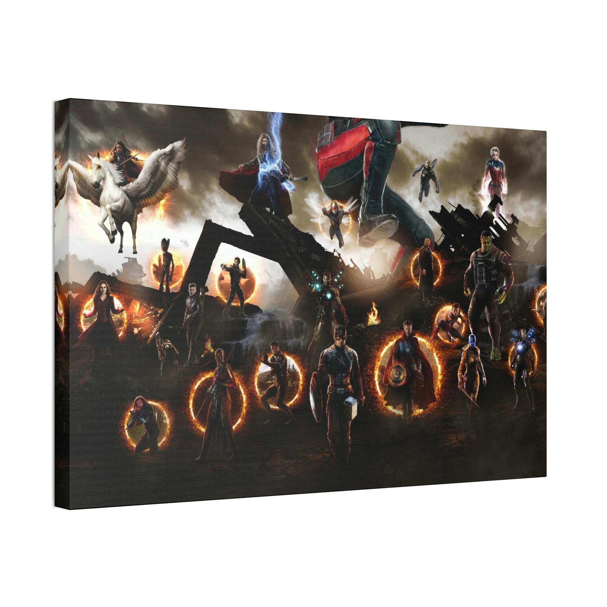 undefined Heroes Assemble: Natural Canvas Wall Art Featuring the Best of Marvel Comics