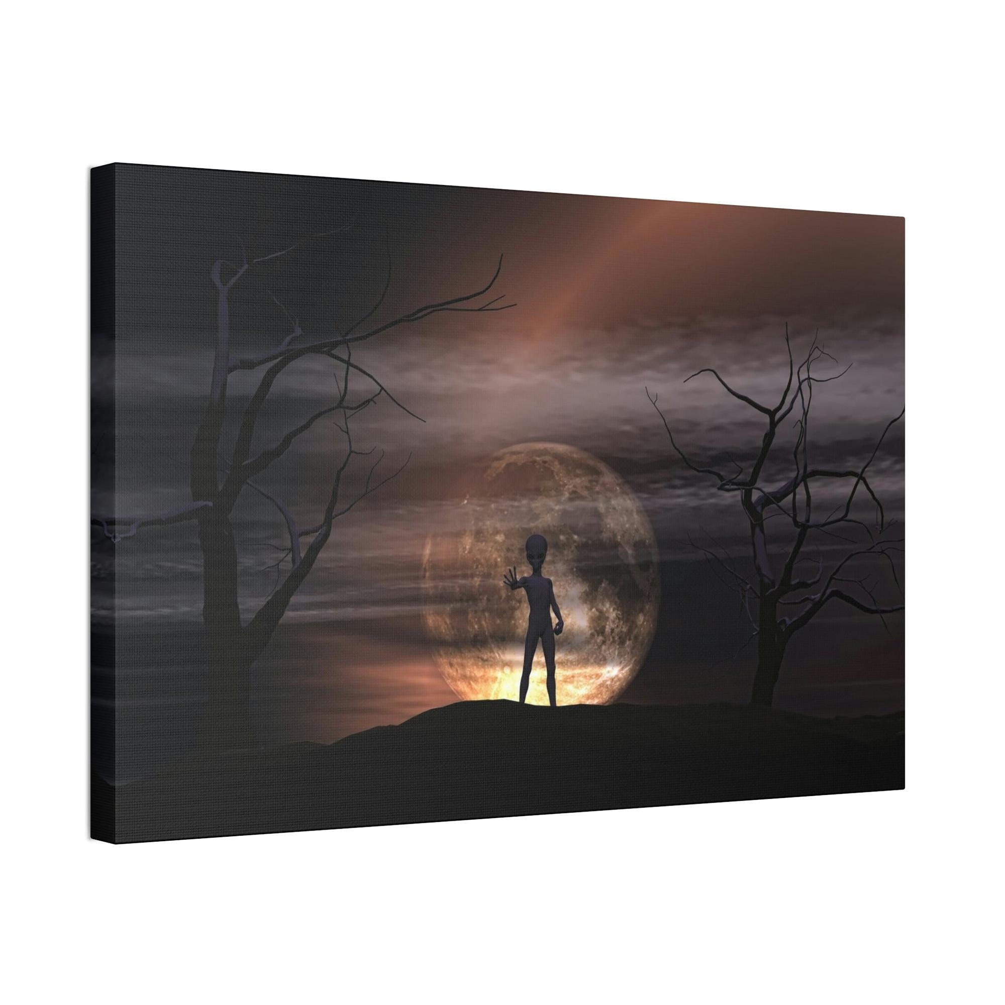 Aliens Cosmic Encounters: High-Quality Canvas Art Print of Aliens