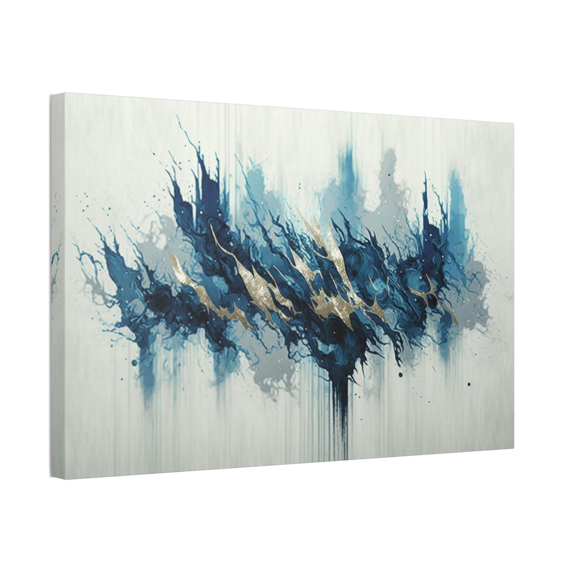 Blue Abstract Canvas Art Oceanic Depths: A Framed Canvas & Poster Print of Blue Abstract Art