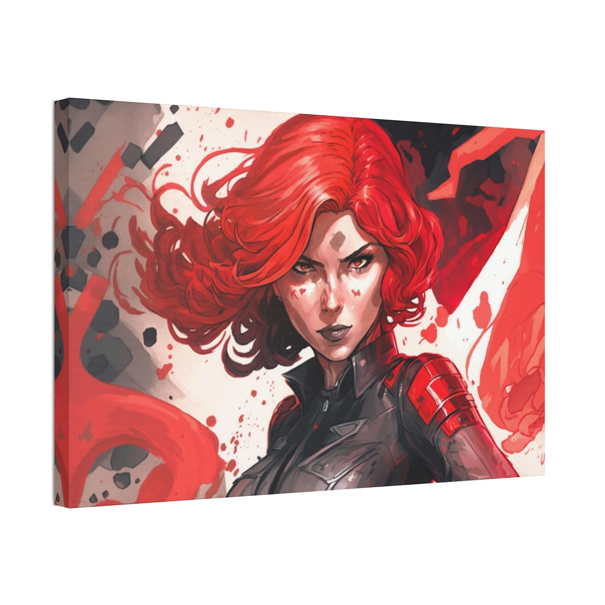 Black Widow Deadly Beauty: Natural Canvas and Framed Poster with Black Widow Art