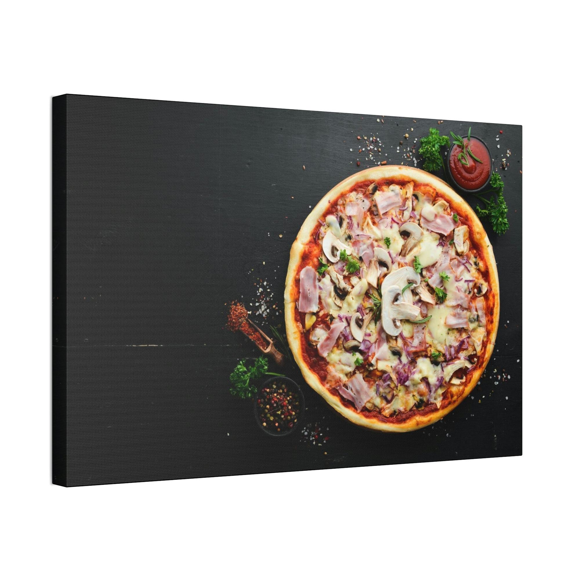 undefined Delicious Delight: Natural Canvas Wall Art of Mouth-Watering Pizza Images for Foodies