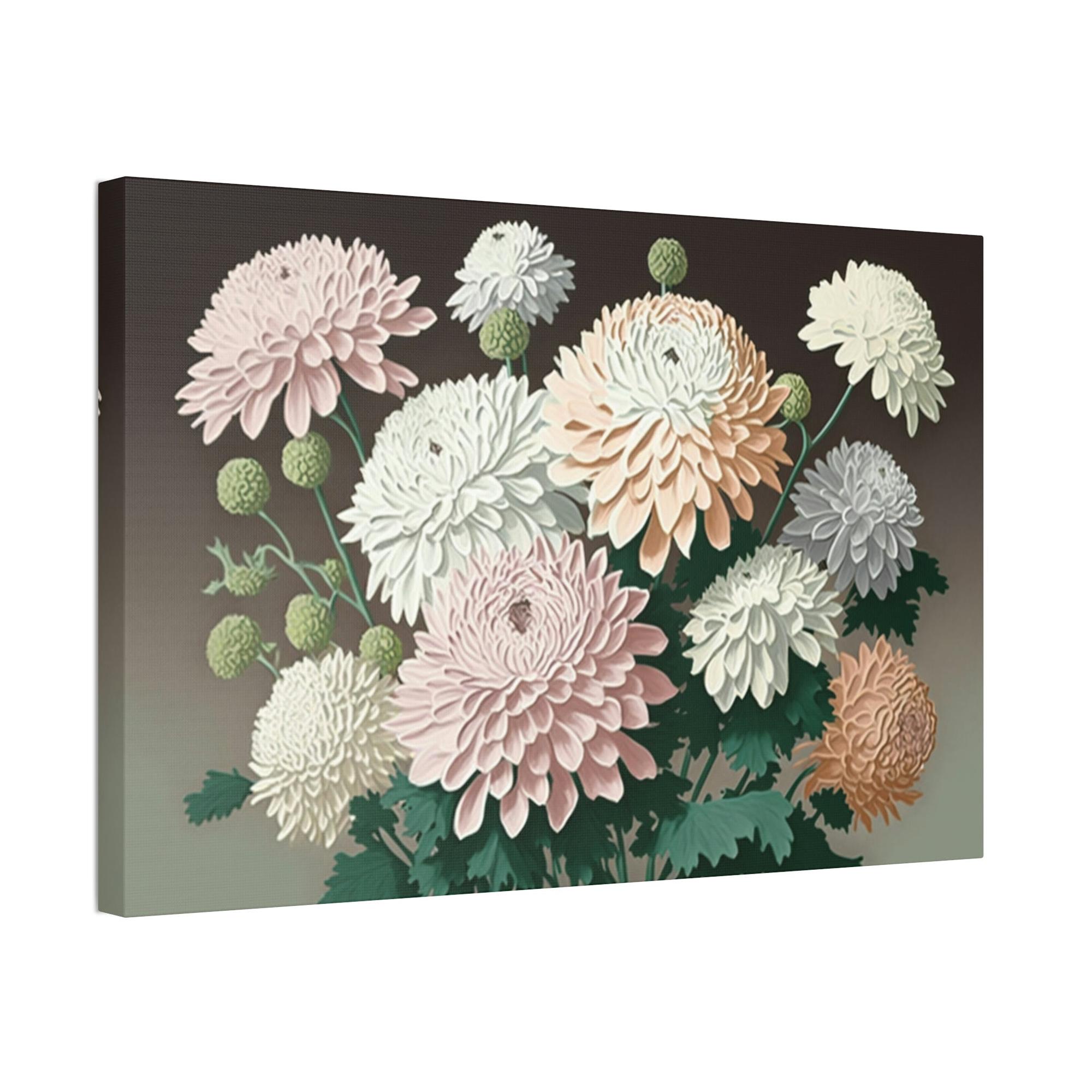 Chrysanthemums Chrysanthemum Dreams: Framed Poster with Serene Floral Imagery