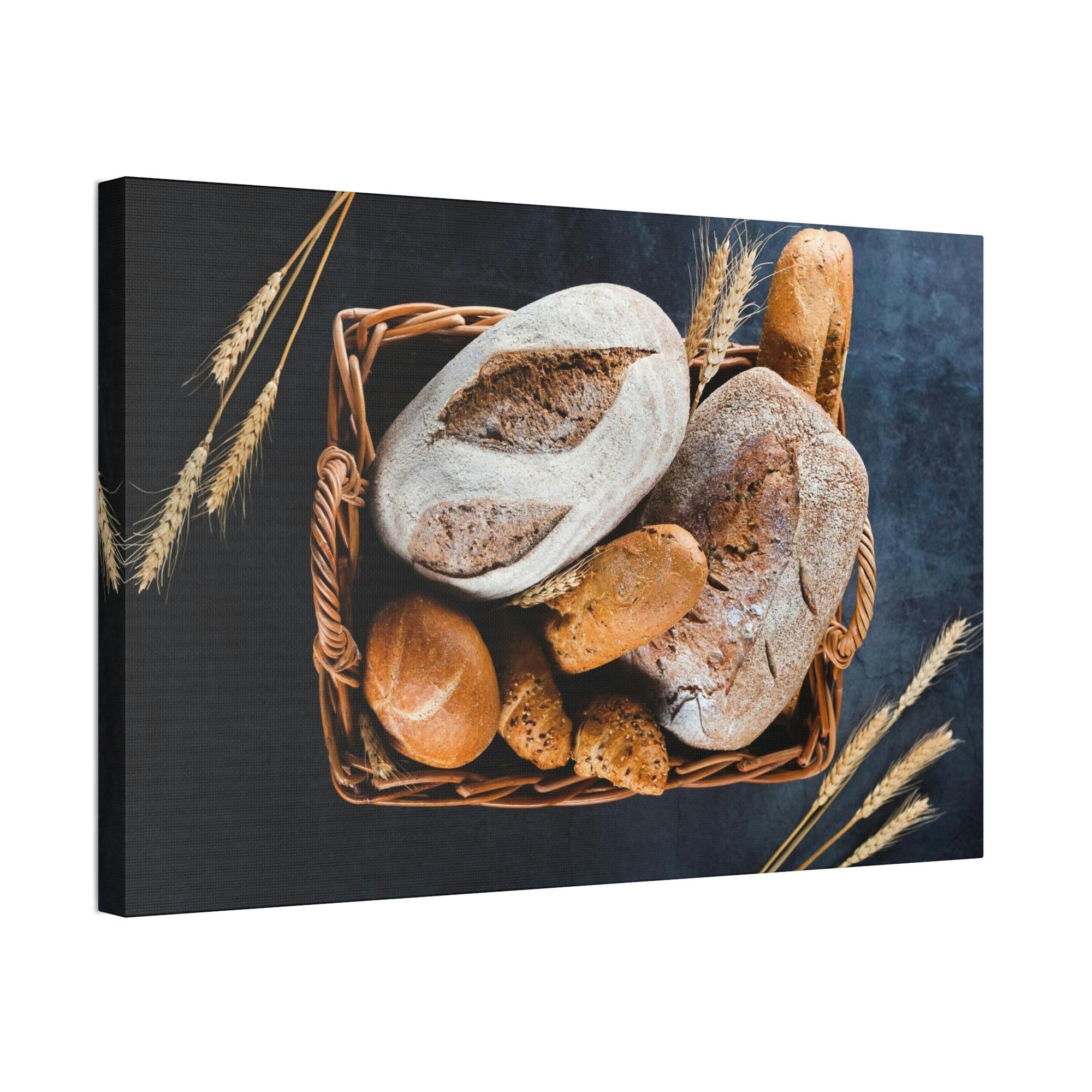 Bread Rustic Bakery Delight: Natural Canvas and Poster with Freshly Baked Bread Art