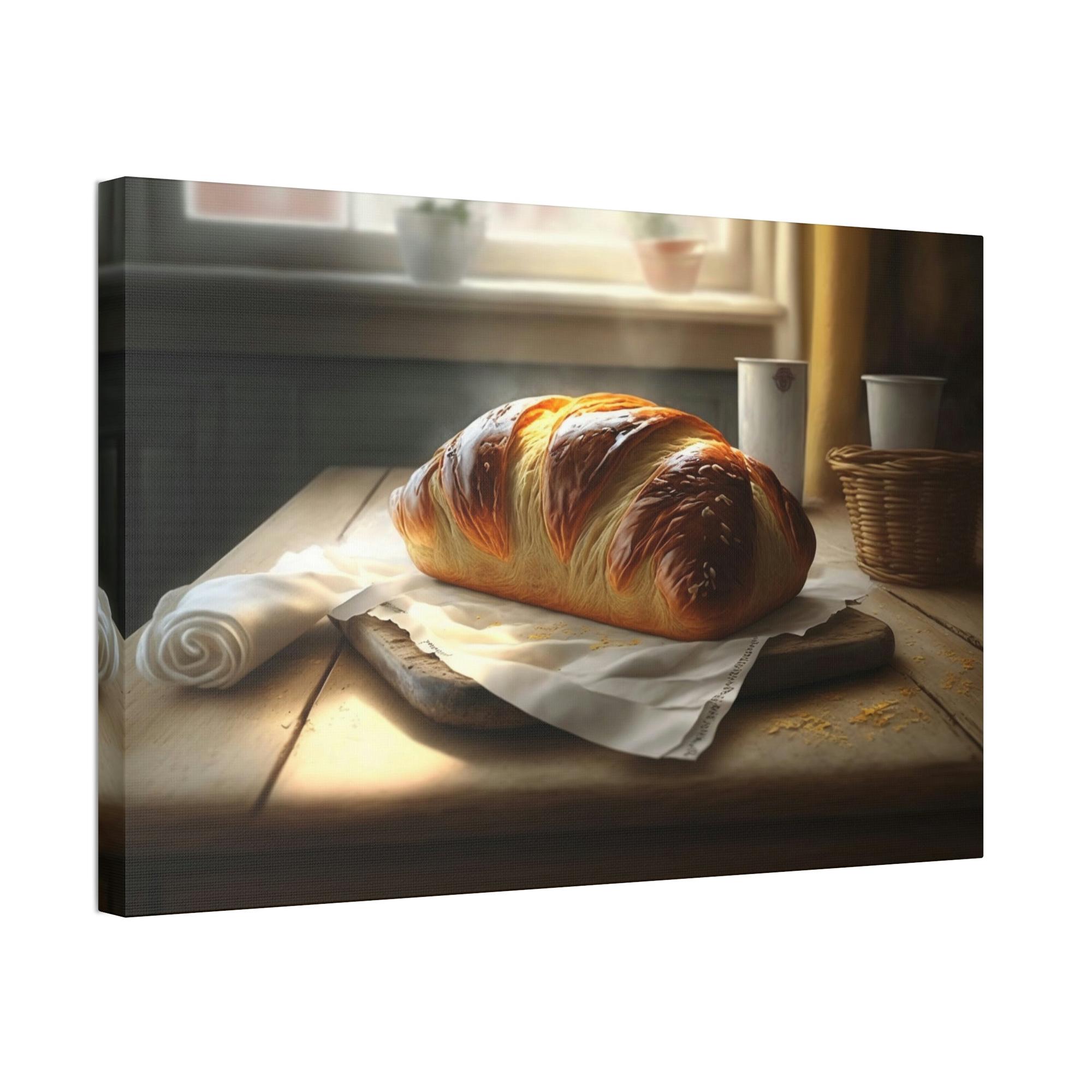 Bread Fresh Bread Vibes: Art and Canvas Print for Home and Kitchen Decoration