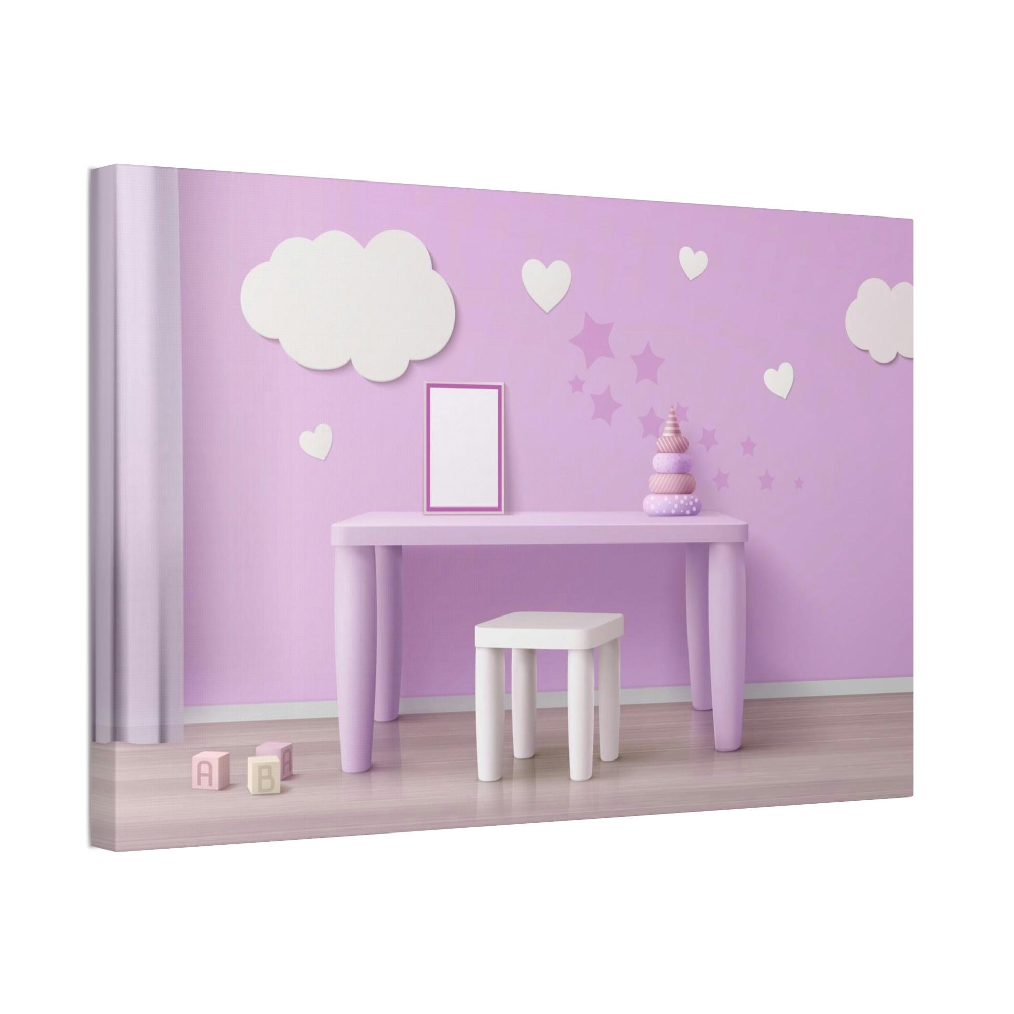 undefined Dreams in Bloom: Delicate Wall Art for Girls Room on Natural Canvas