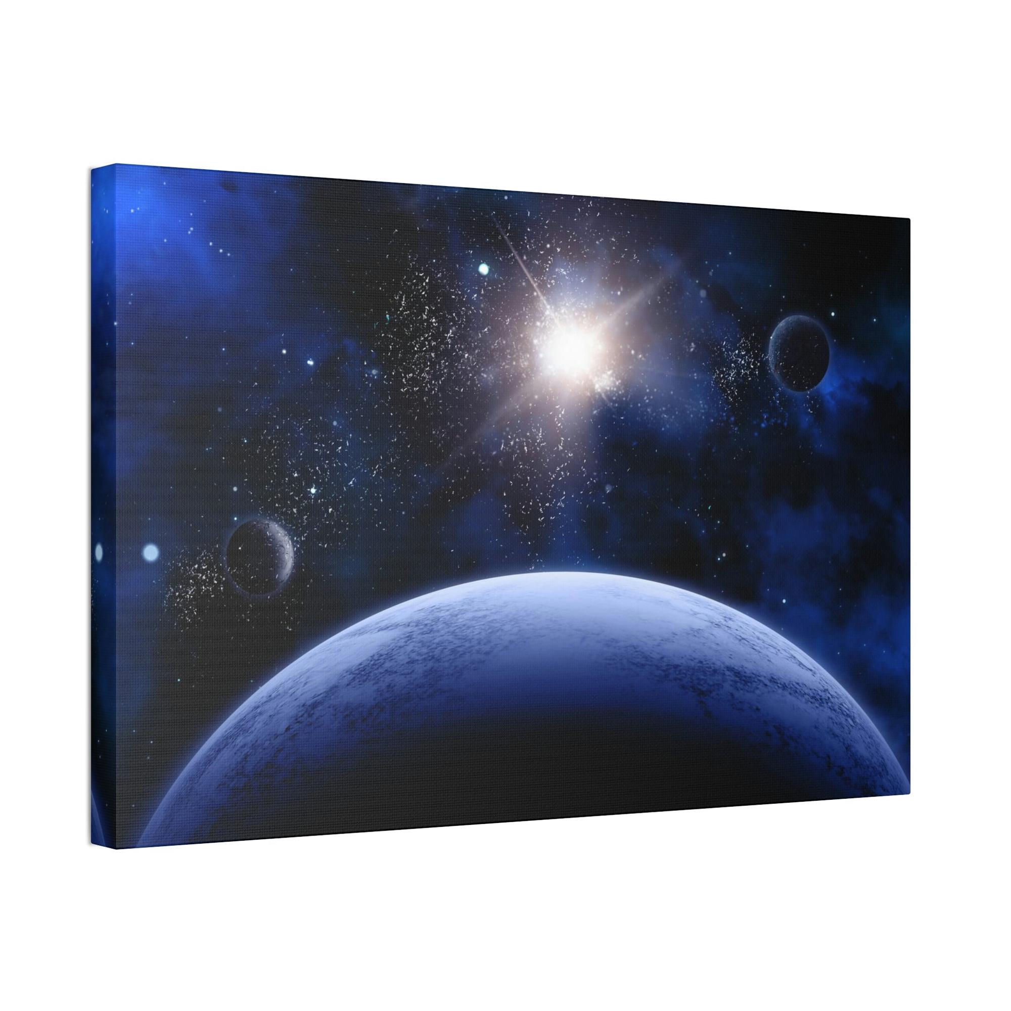 Planets Cosmic Odyssey: Natural Canvas Wall Art of Planets in Space