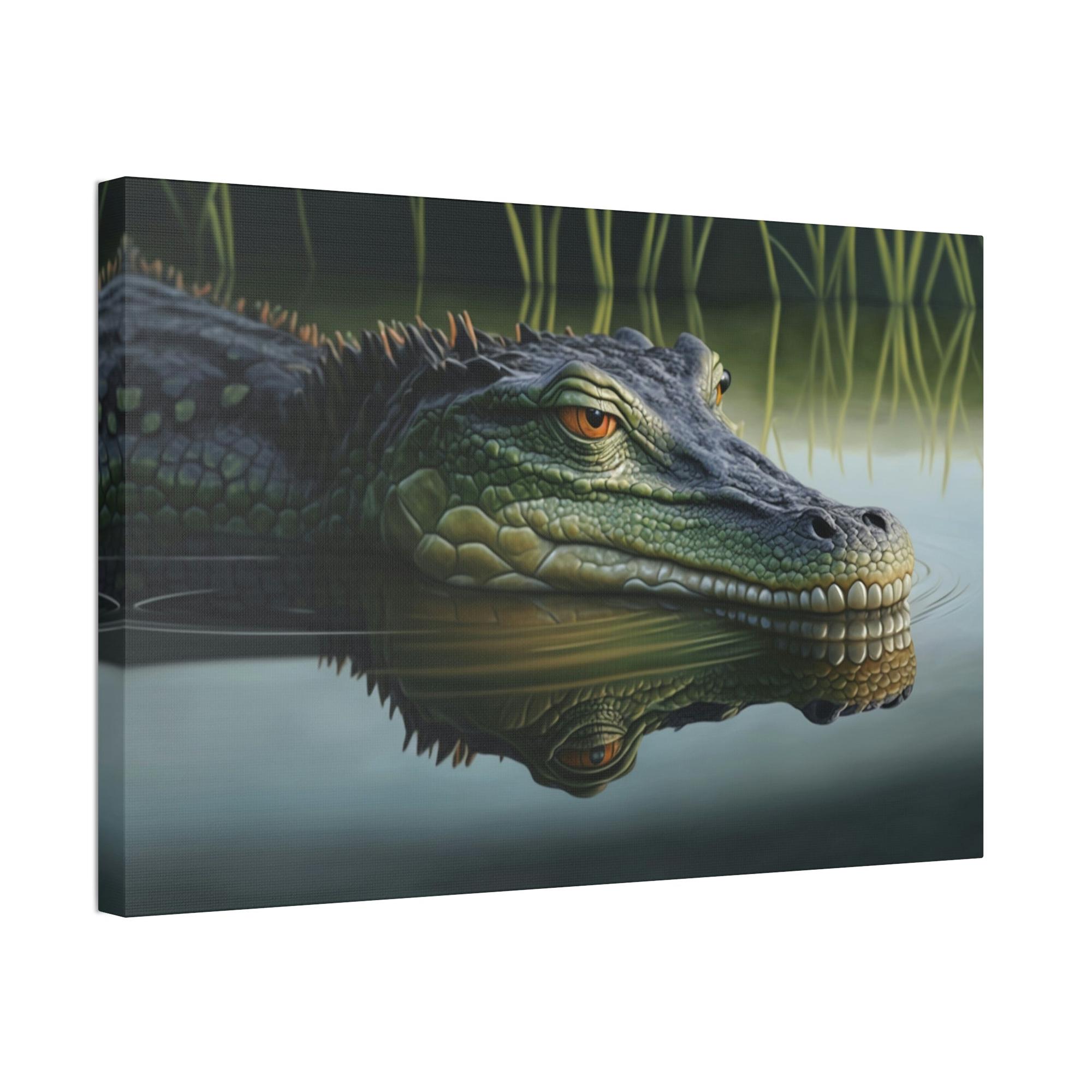 Alligators Alligator Adventure: A Framed Canvas & Poster Artwork of a Wild Gator Scene