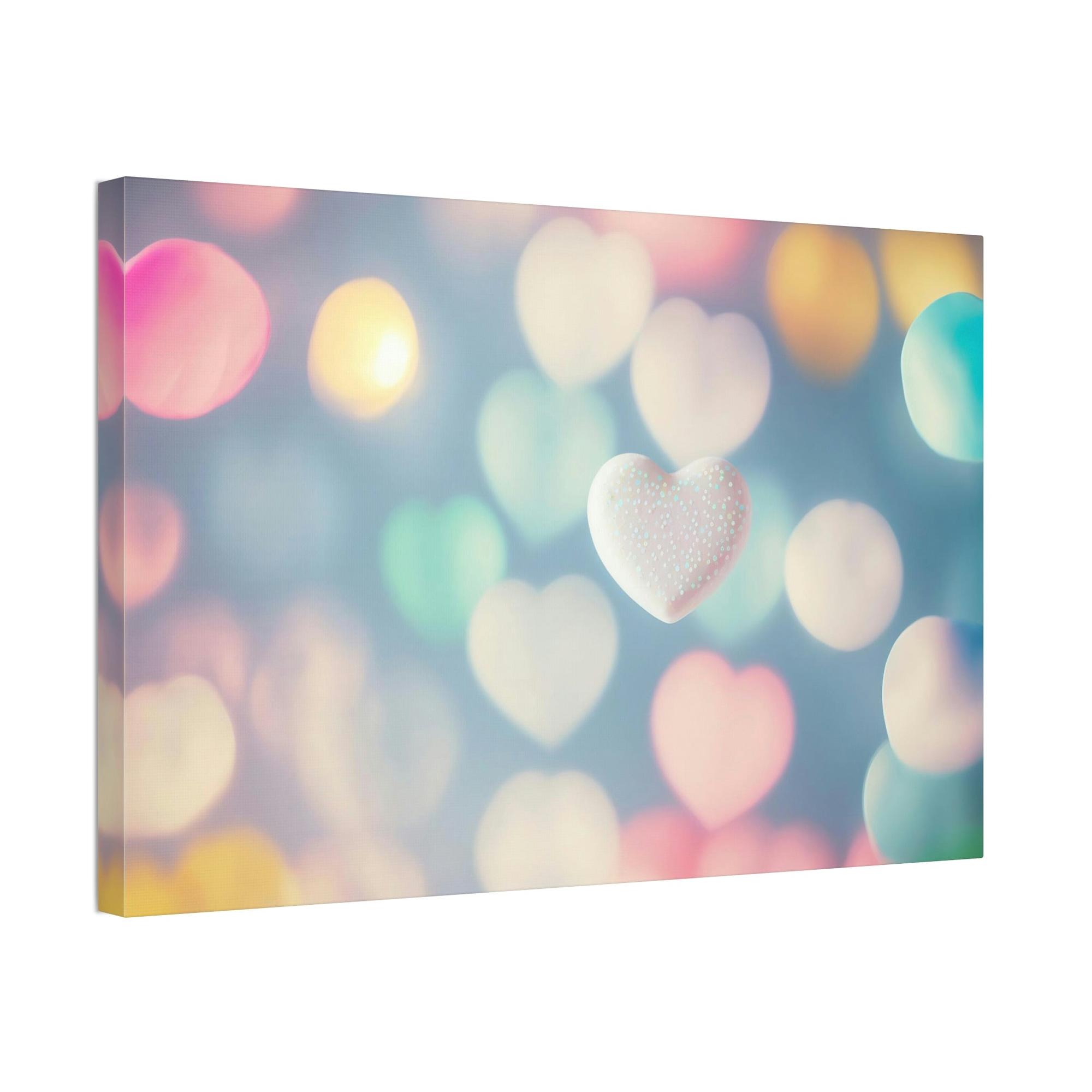 Love Love in Color: Canvas Print of a Vibrant Hearts on Framed Canvas