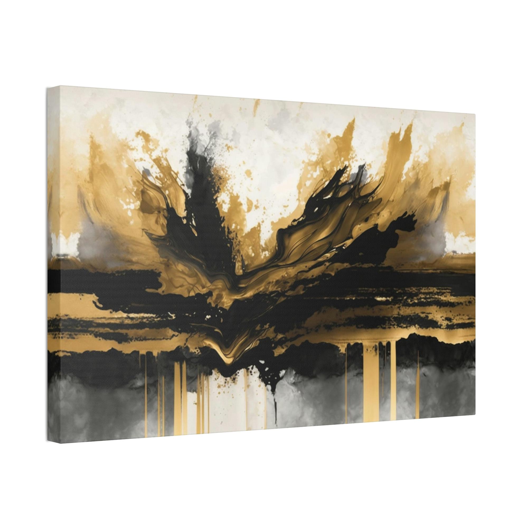 Gold Abstract Art Gold Rush: Wall Art of a Bold and Shimmering Abstract Painting on Canvas
