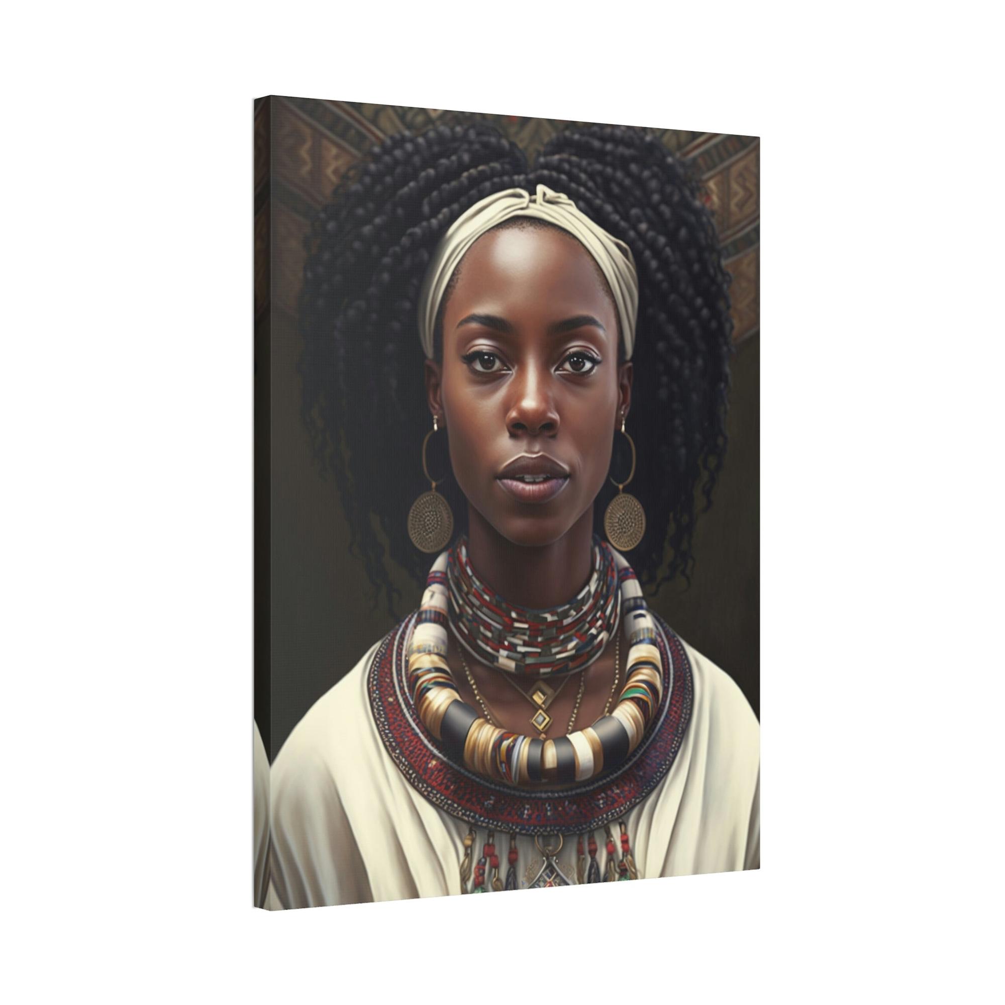 African Vibrant Colors of Africa: Stunning Framed Canvas of a Graceful Lady