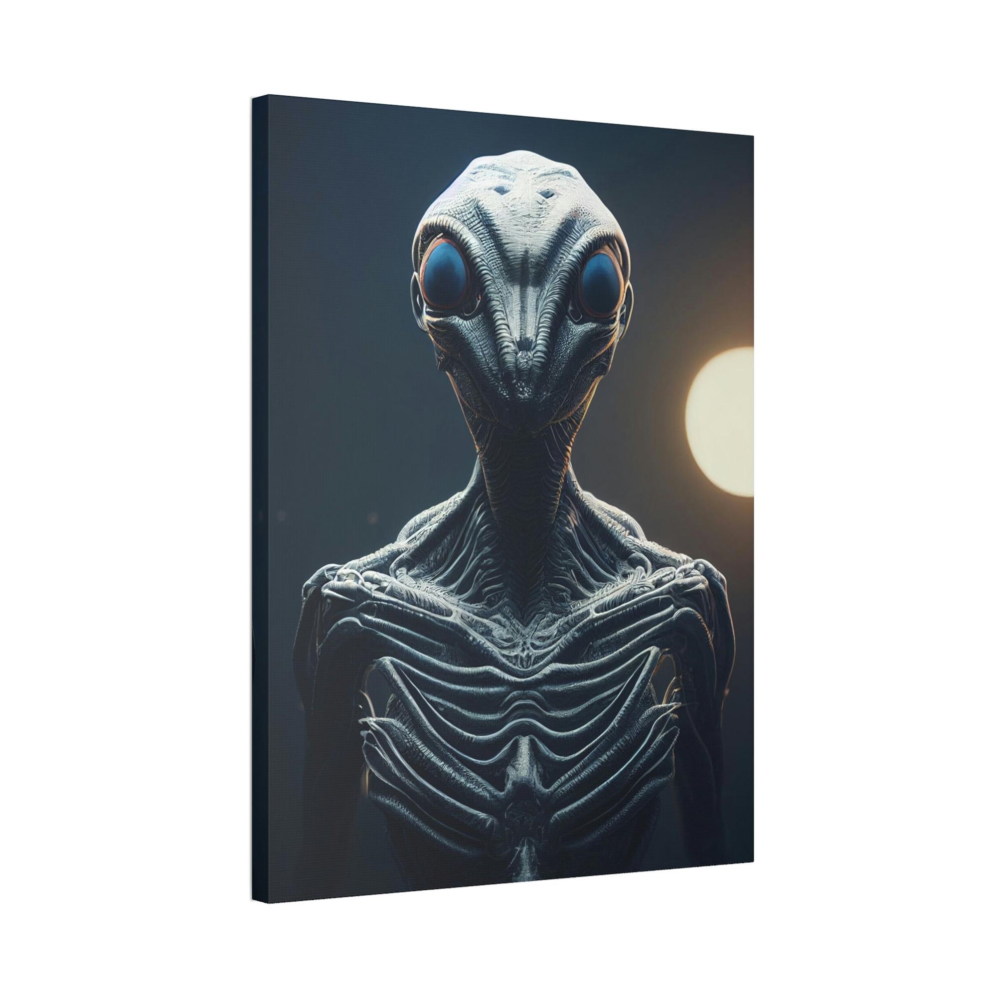 Aliens Beyond Our World: Framed Canvas Art Featuring a Mystical Alien
