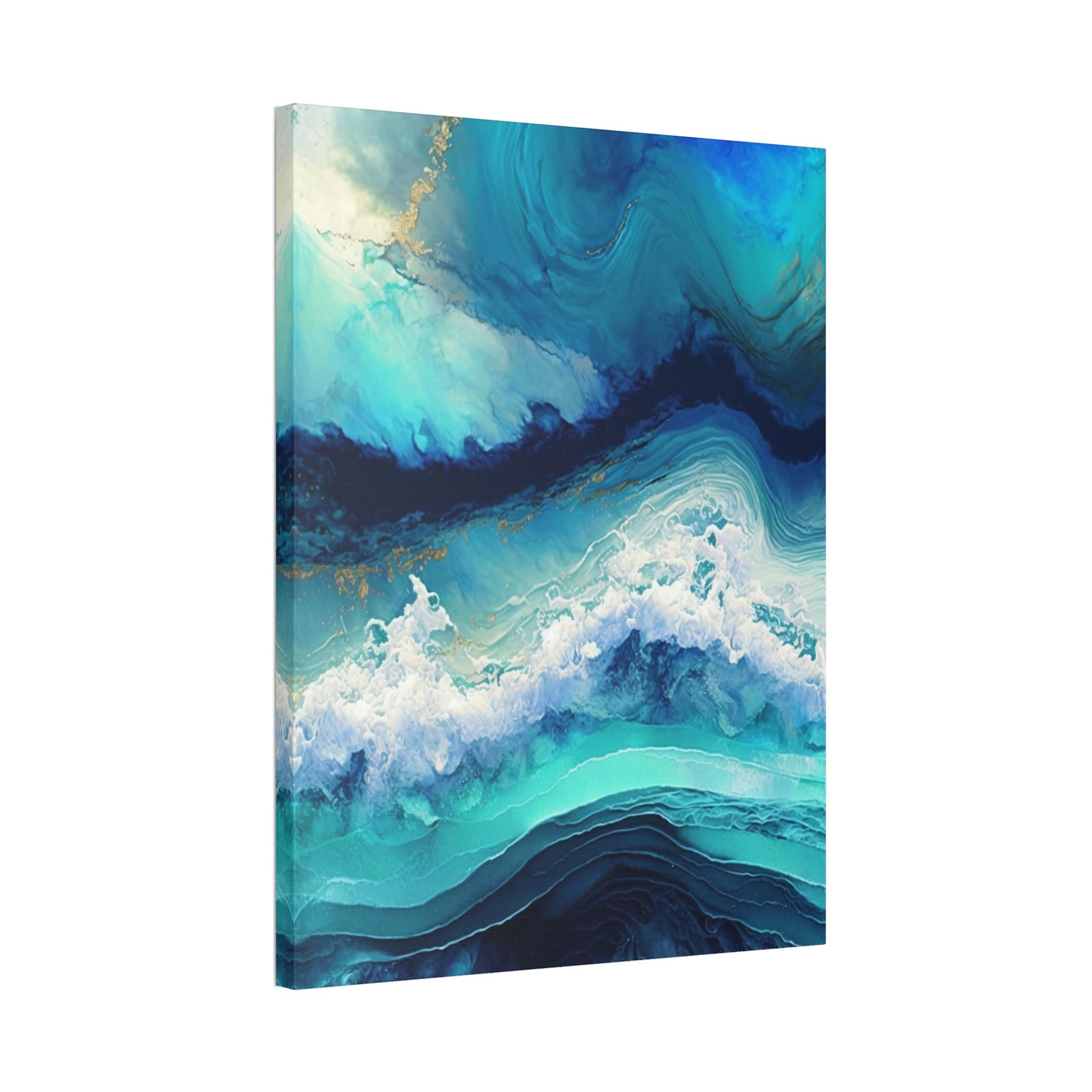 Abstract Ocean The Serenity of Waves: A Framed Canvas & Poster Artwork of an Ocean View