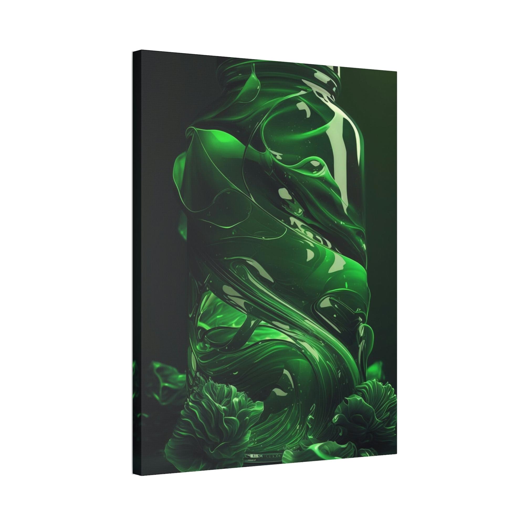 Green Shades of Green: Abstract Canvas Painting for Modern Interiors