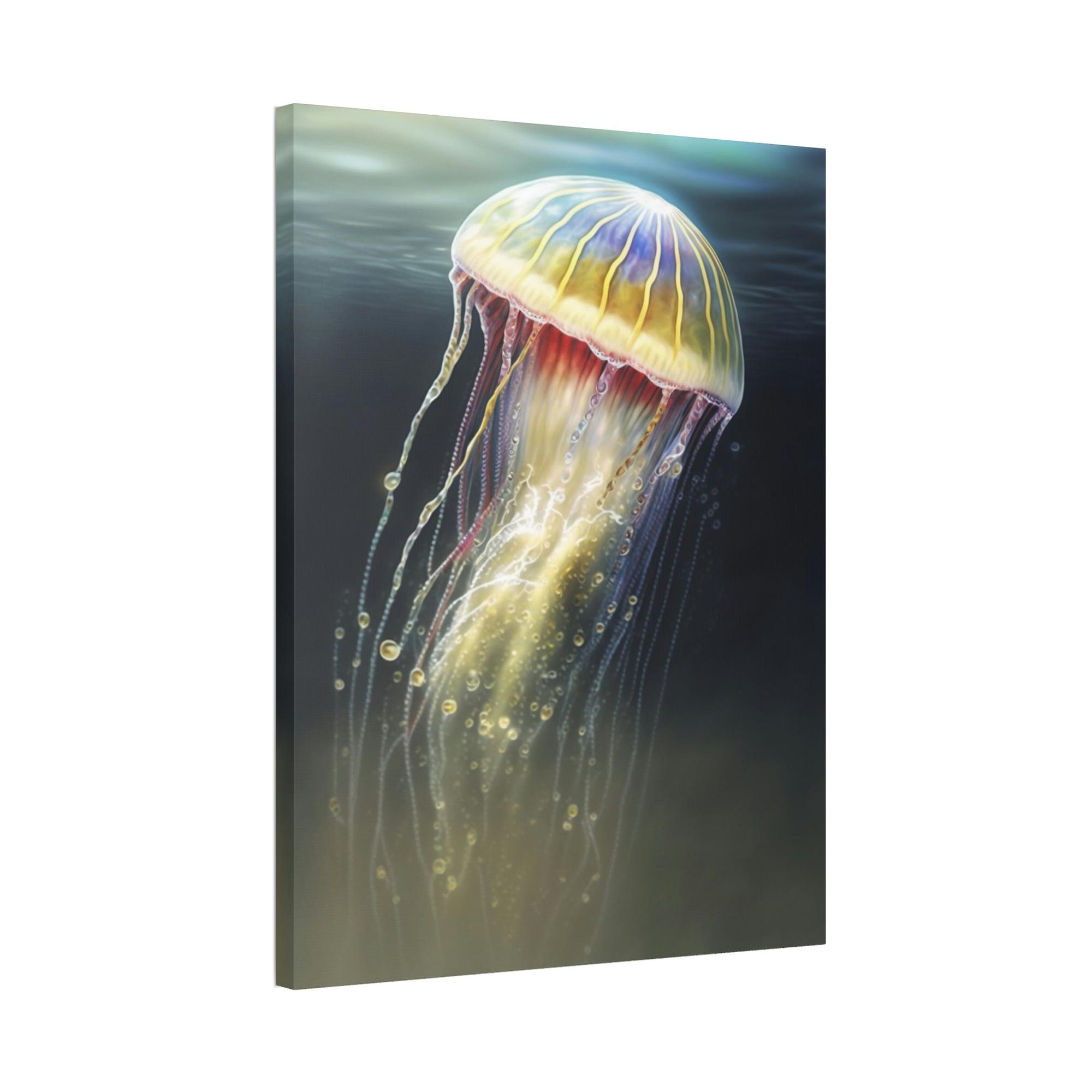 Jellyfishs Marine Artistry: Artistic Print on Canvas Featuring Jellyfishes in Motion