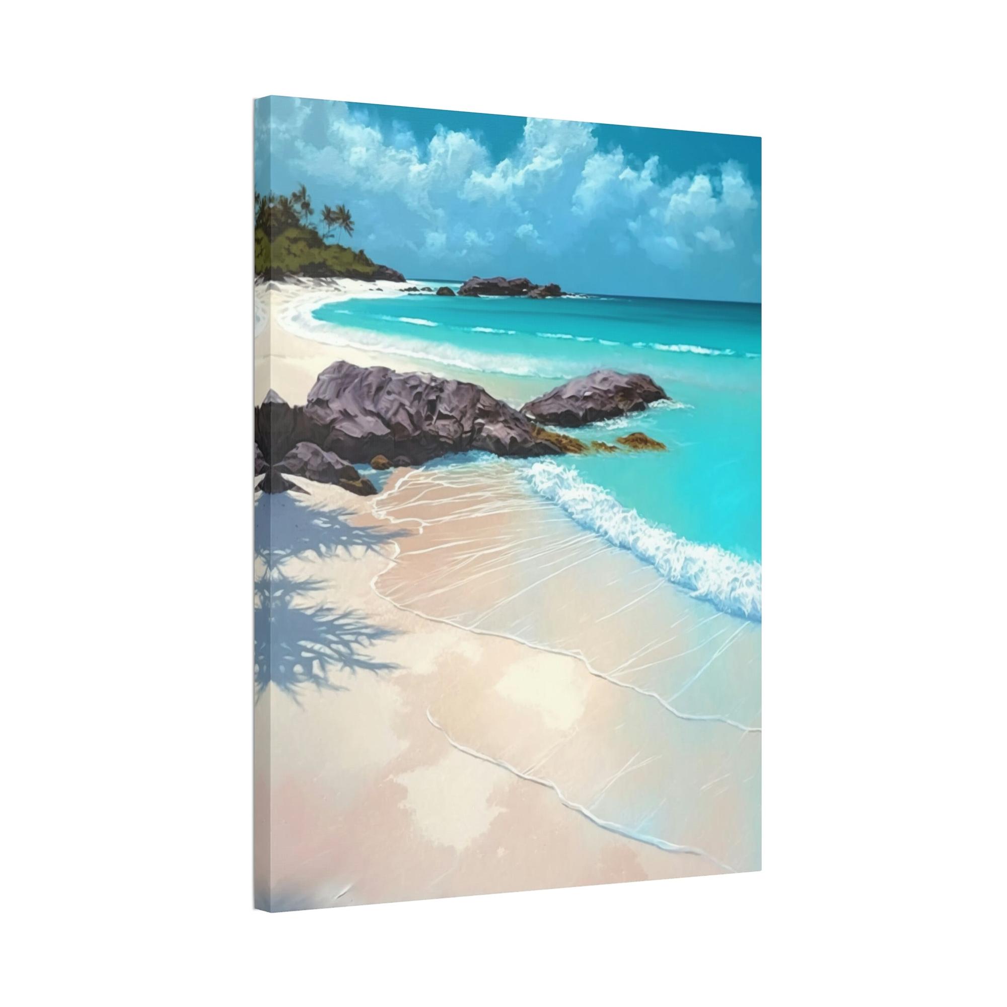 Caribbean Beach Blue Waters: Framed Canvas and Wall Art of Caribbean Beach Scenery