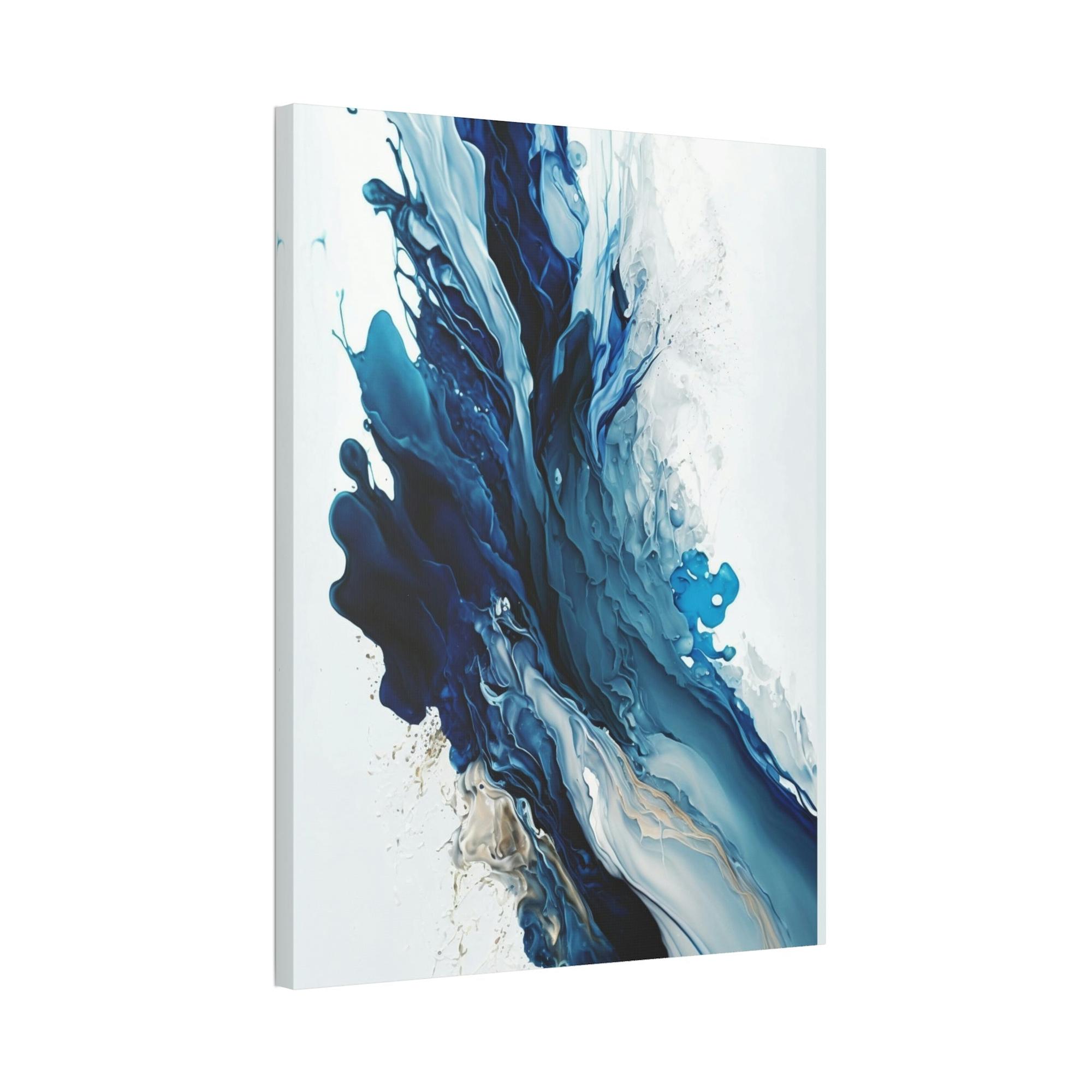 undefined Blue Harmony: A Framed Poster & Canvas Print of a Blue and White Abstract Artwork
