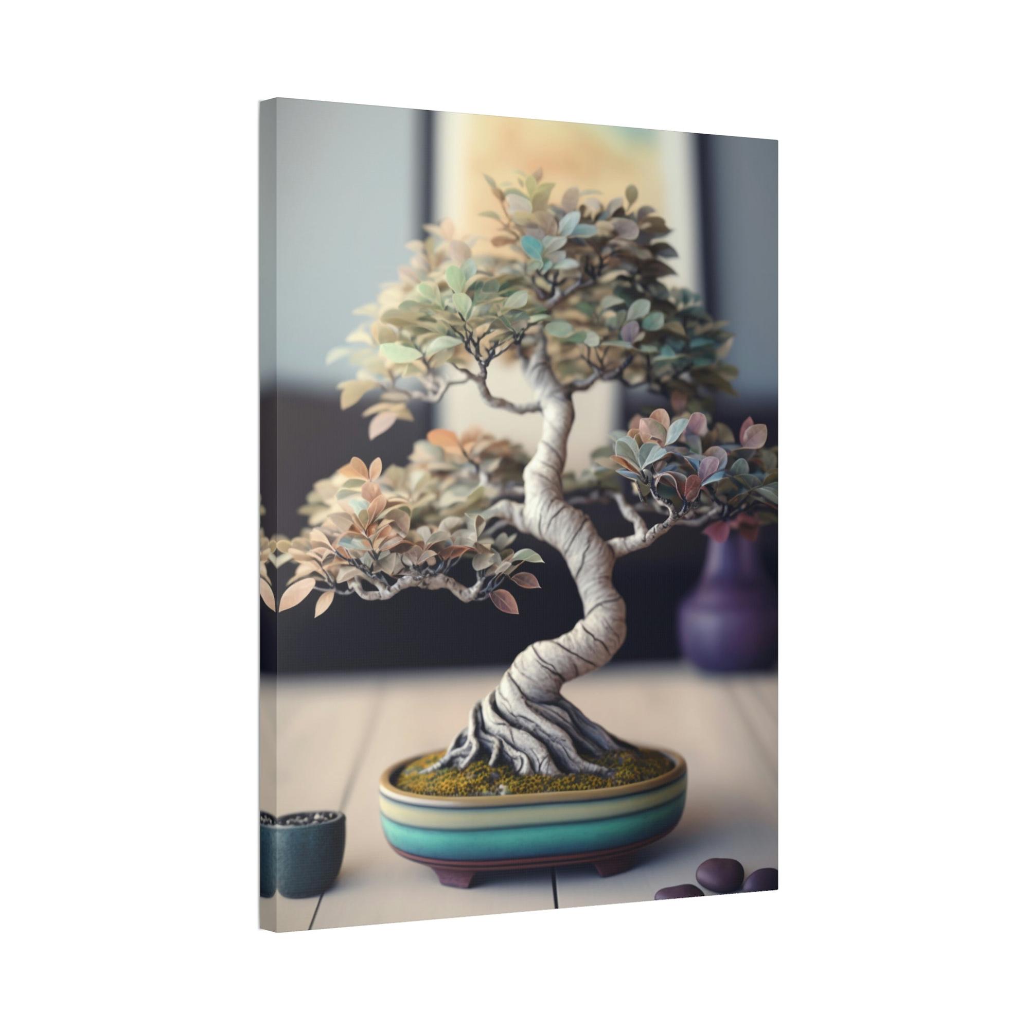 Bonsai Tree The Art of Bonsai: Natural Canvas and Framed Poster with Bonsai Tree Art