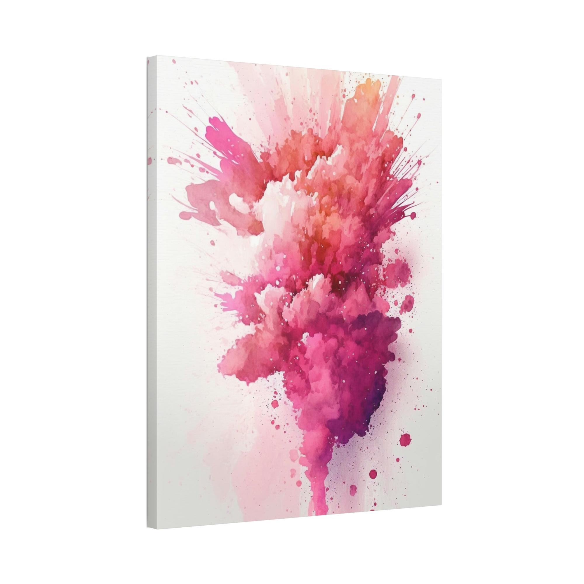 undefined Glowing Pink: Natural Canvas Wall Art of Abstract Artworks in Luminous Pink Shades