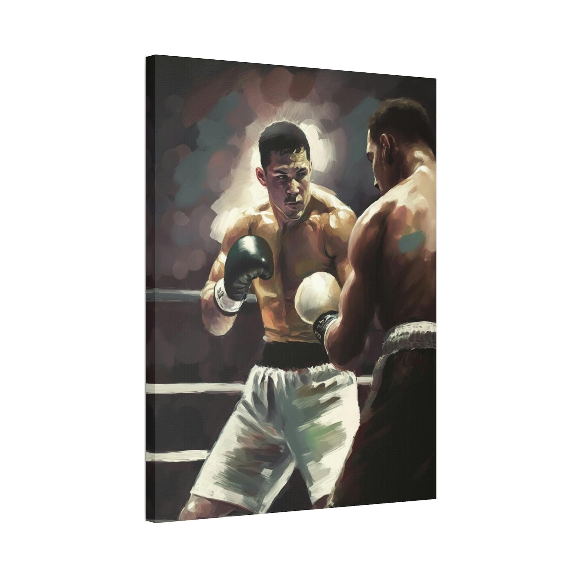 Boxing Boxing Knockout: Wall Art and Print on Canvas with Thrilling Boxing Art