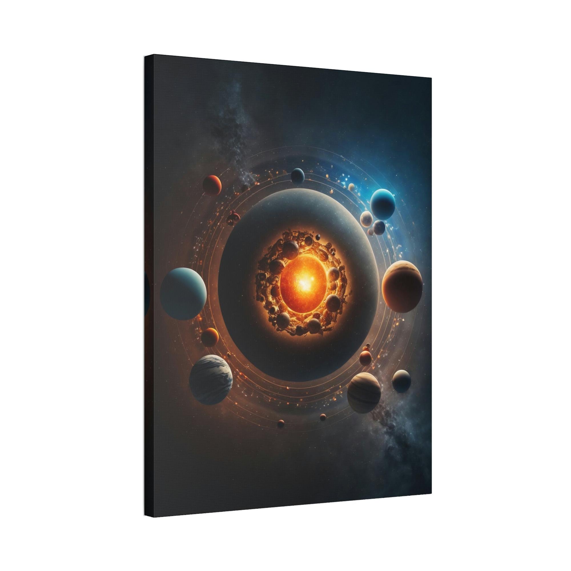 Planets Planetary Alignment: Print on Canvas of Planets in Perfect Formation on a Framed Canvas