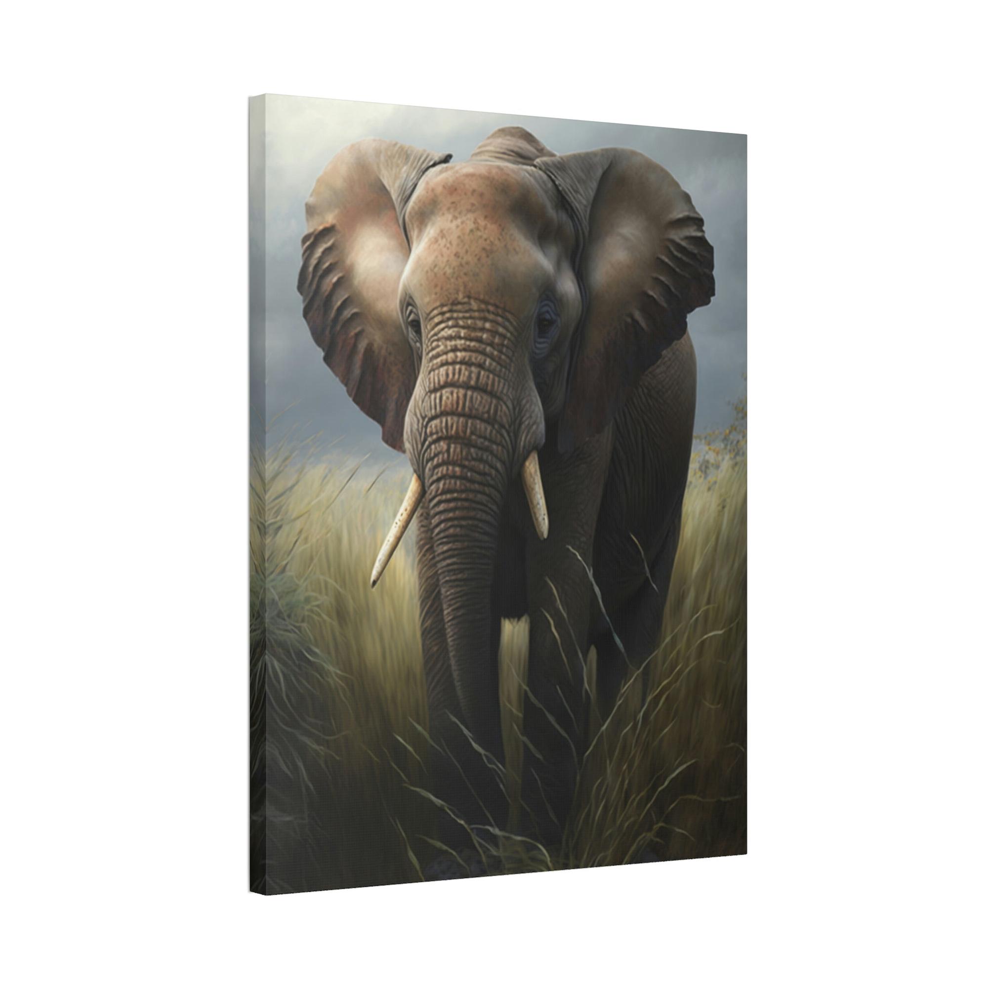 Elephants Majestic Giants: Canvas and Poster with Stunning Elephant Portrait