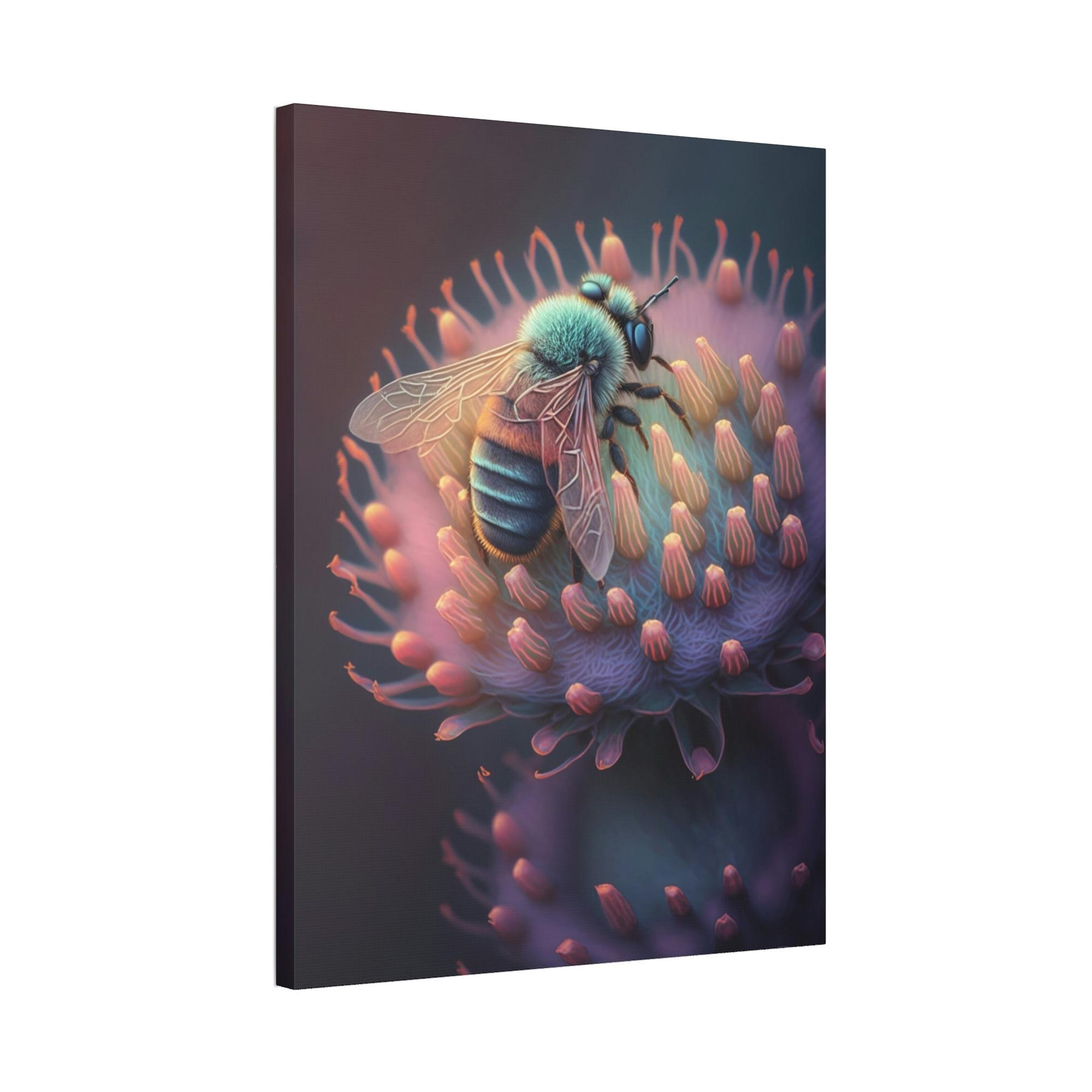 Bees A Busy Bee's Day: Canvas & Poster Wall Art of a Bee Collecting Nectar from Sunrise to Sunset