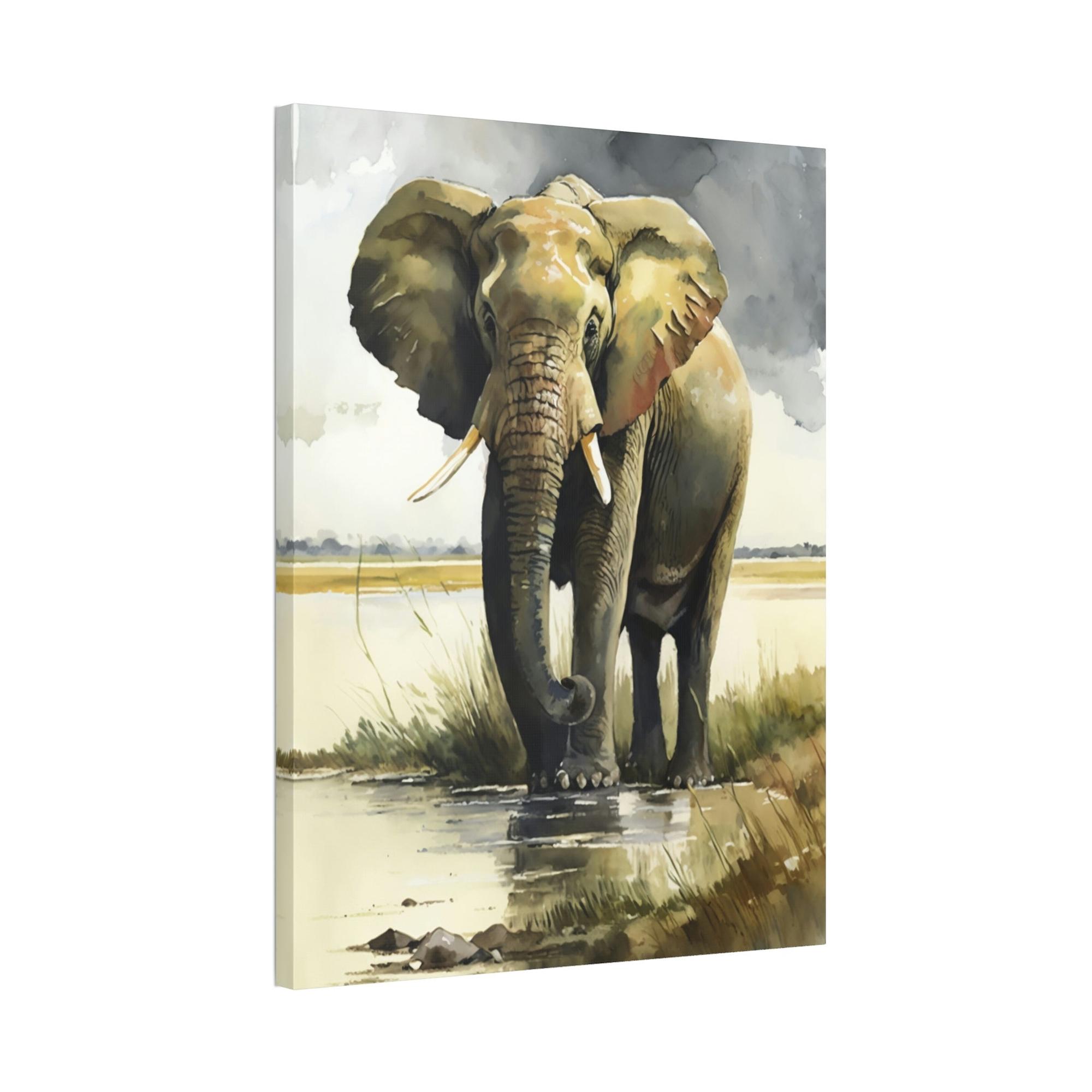 Elephants Serene Giants: Beautiful Art of Elephant in Calming Natural Landscapes
