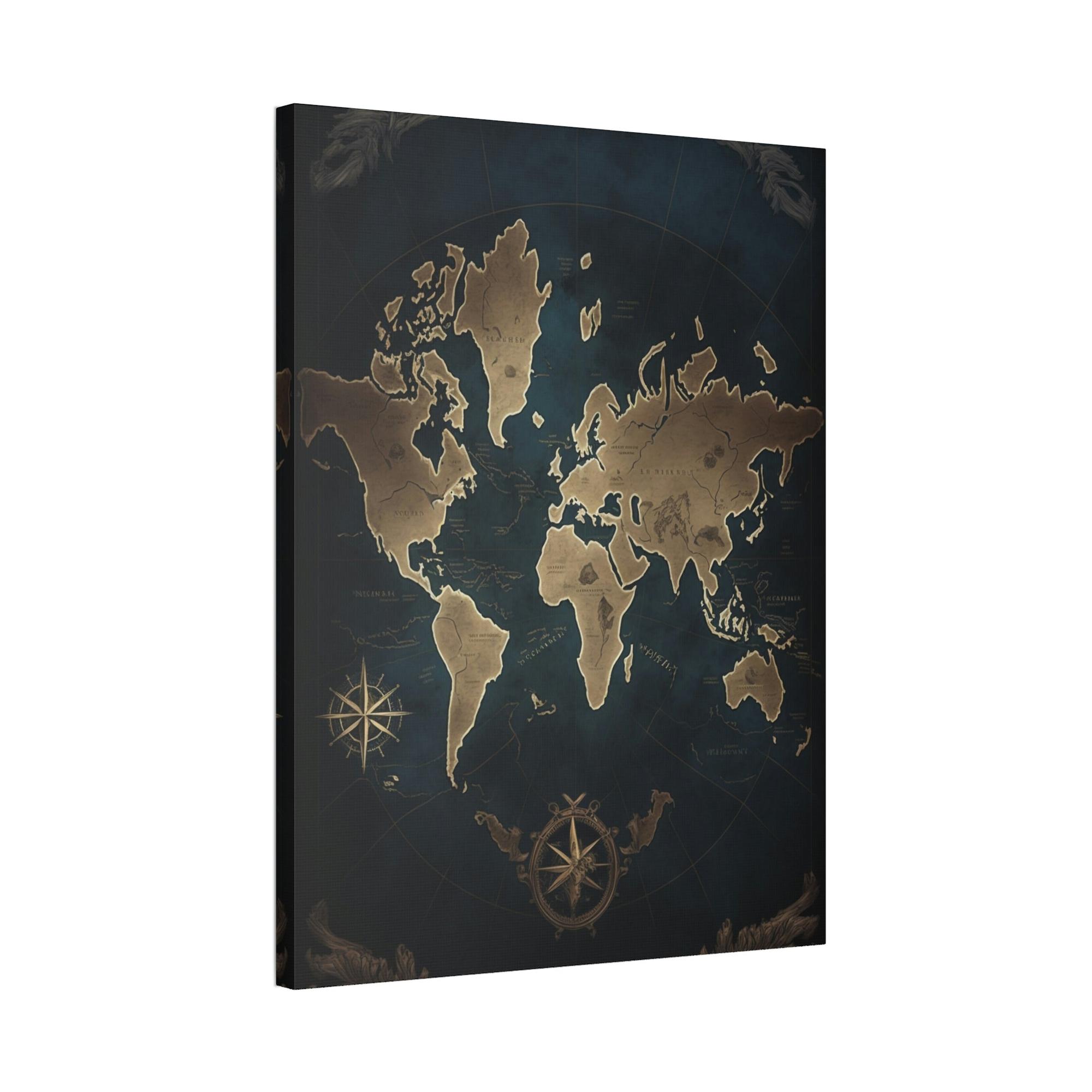 World Maps A World Without Borders: Contemporary Map Art on Canvas or Poster