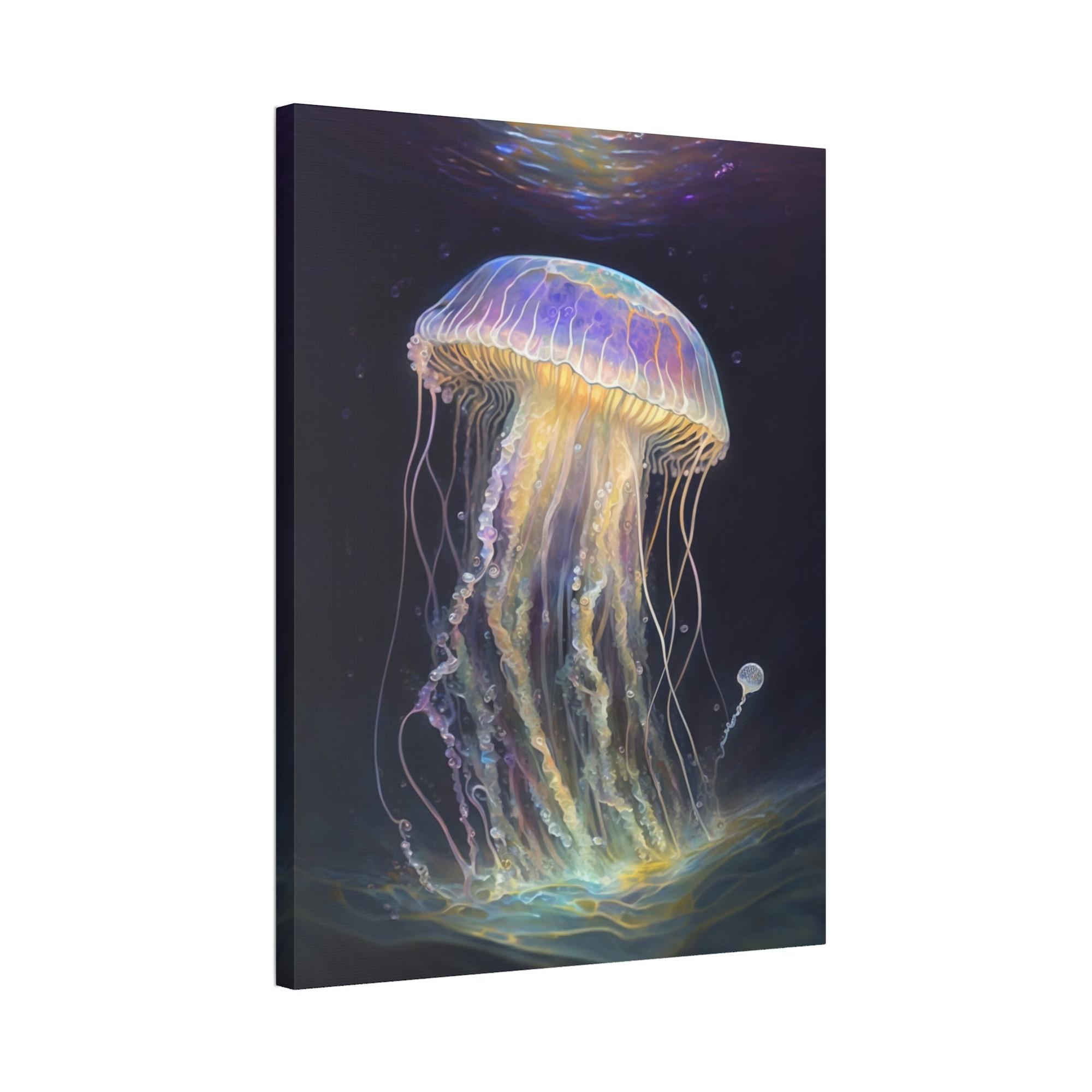 Jellyfishs Mesmerizing Ocean Life: Artistic Print on Canvas Featuring Jellyfishes