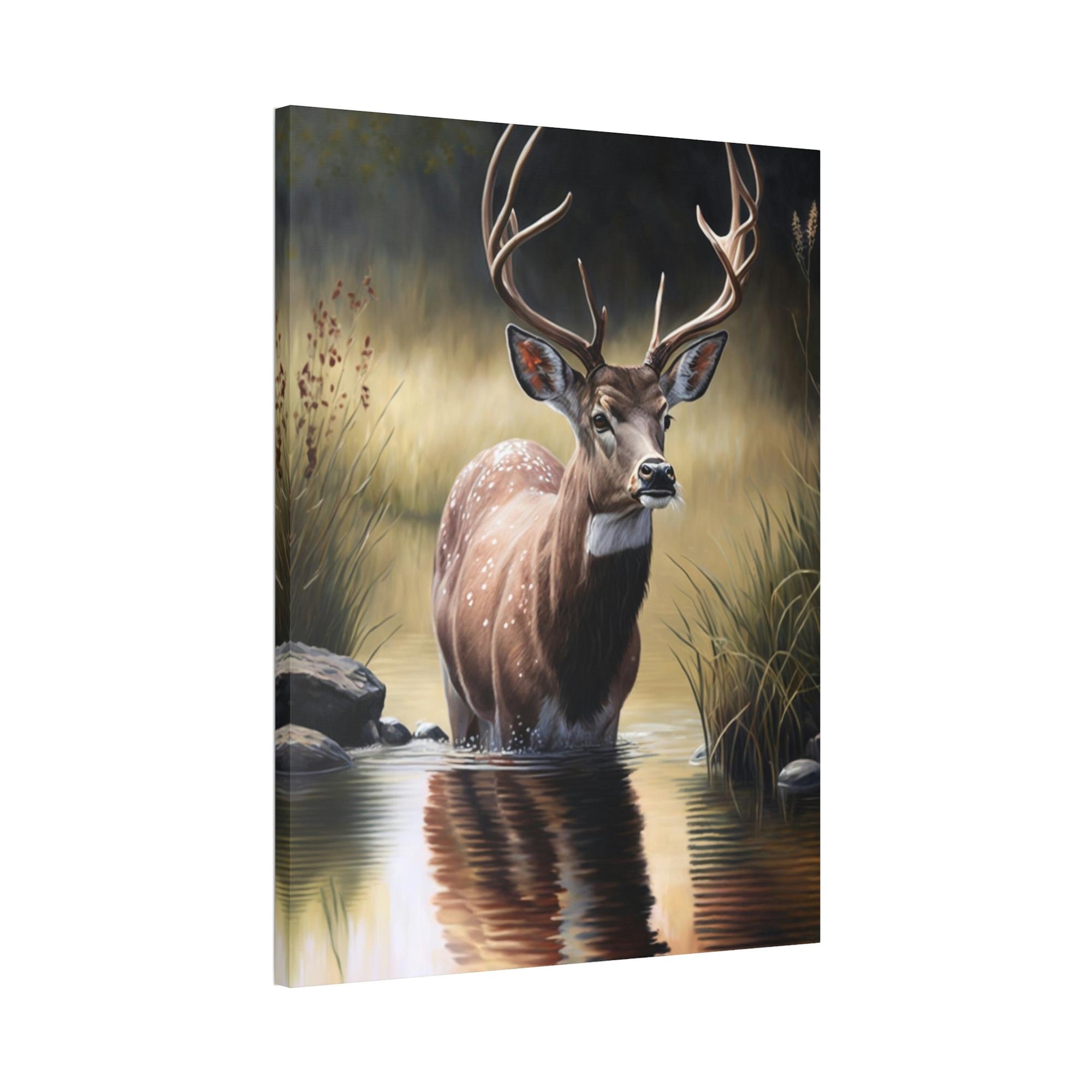 Deers Deer Vision: A Canvas Rustic Landscape