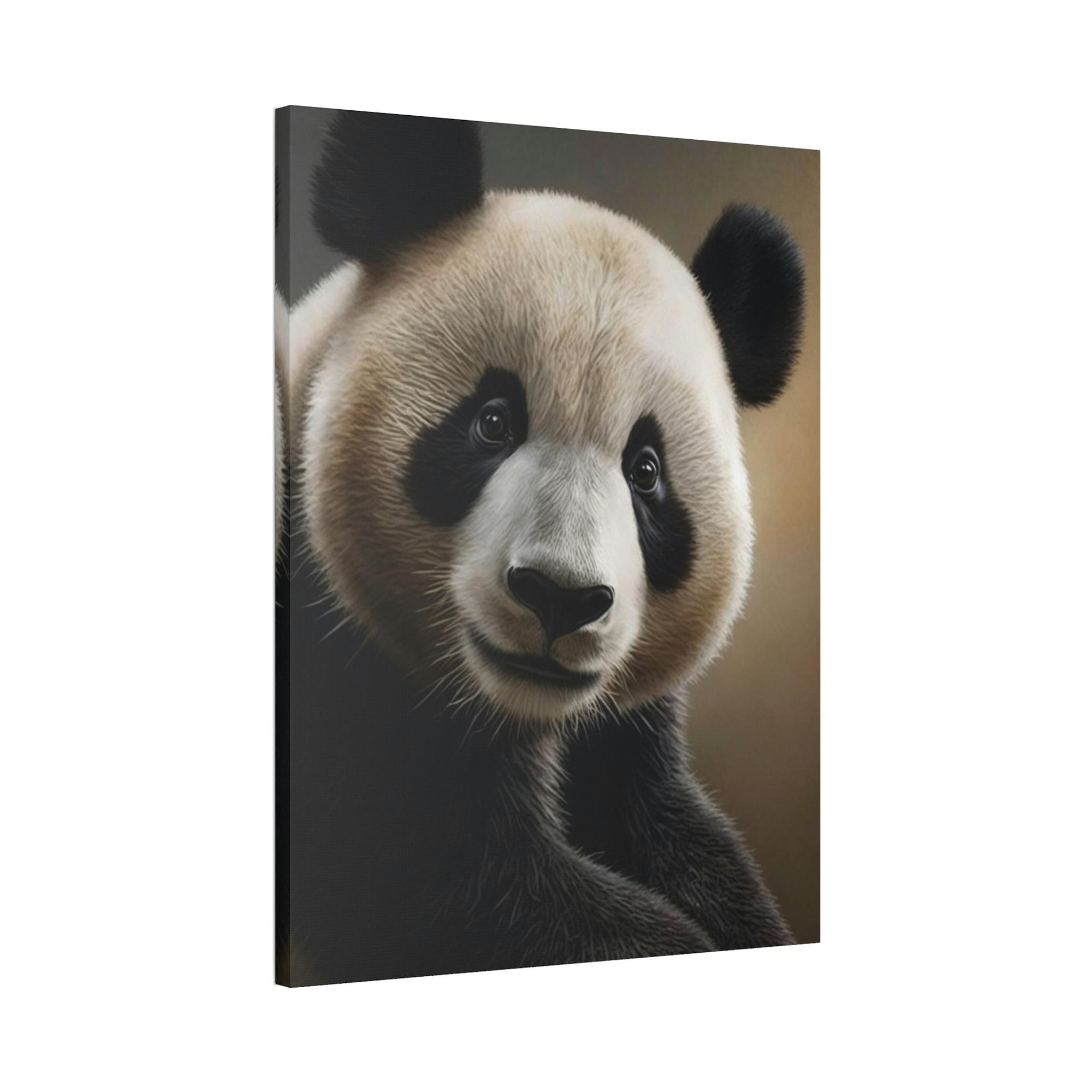 Pandas Panda at Rest: A Serene Portrait of Gentle Giant on Canvas
