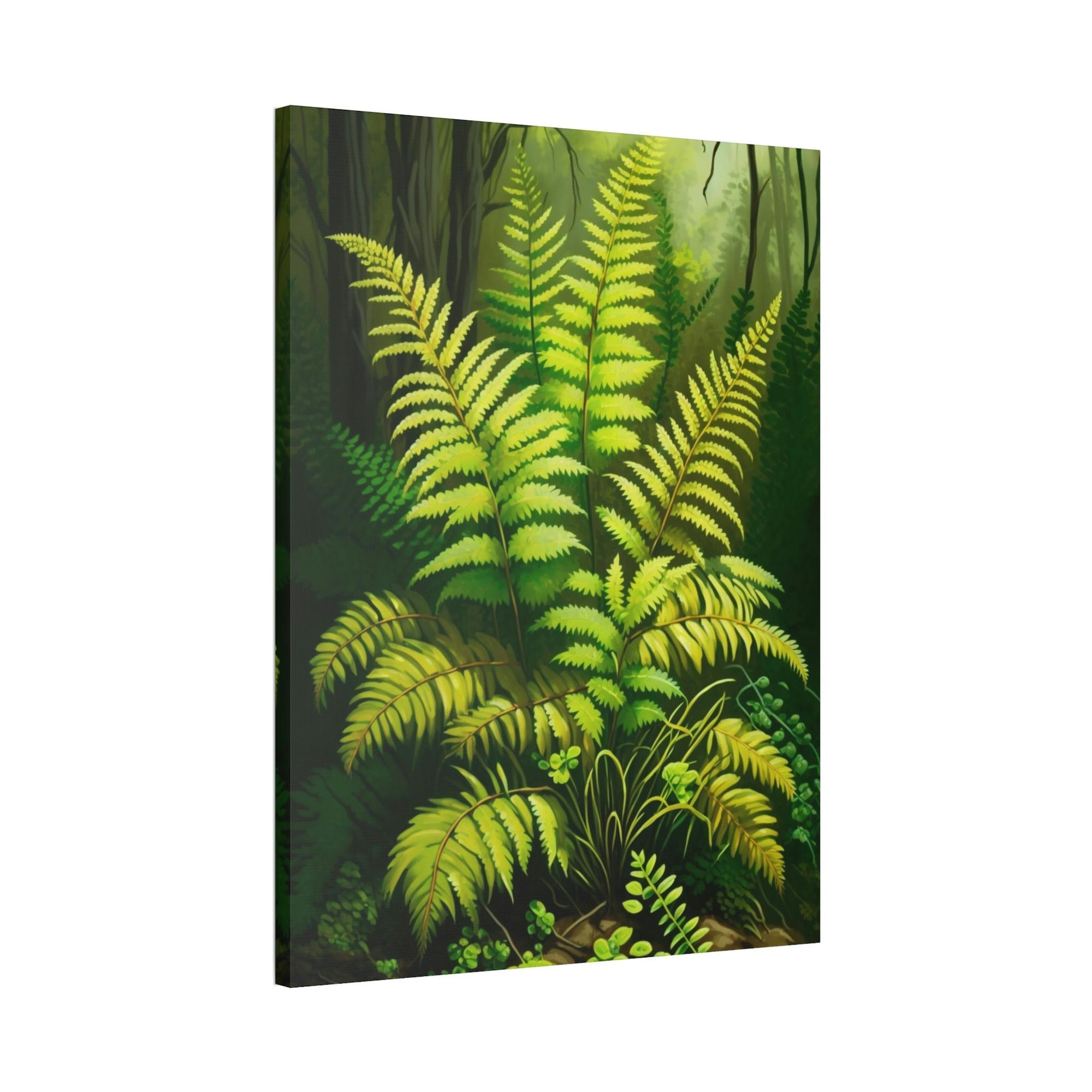 undefined The Enchanted Forest: A Painting on Canvas Featuring Ferns