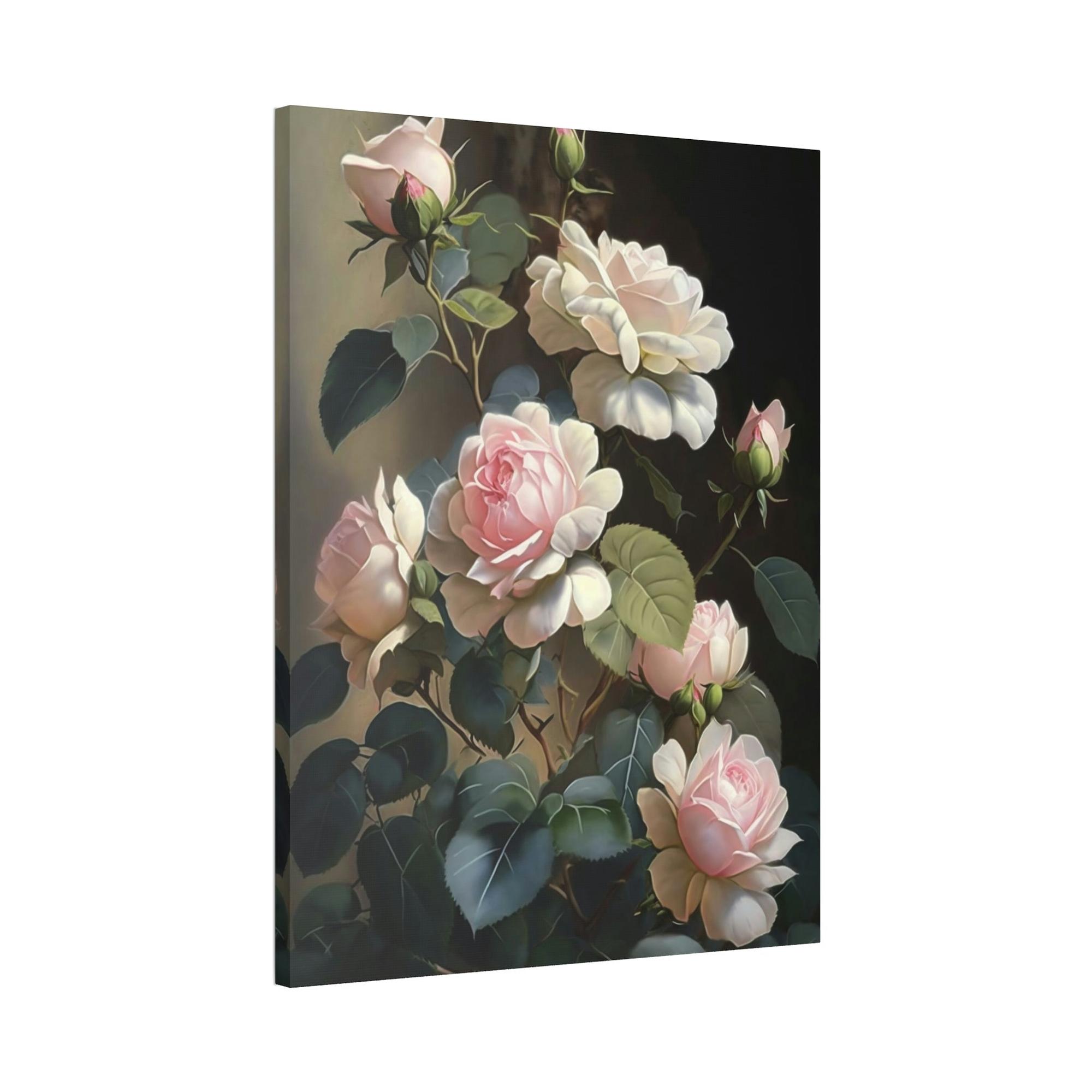 Roses Rose Serenade: A Romantic Painting on Canvas