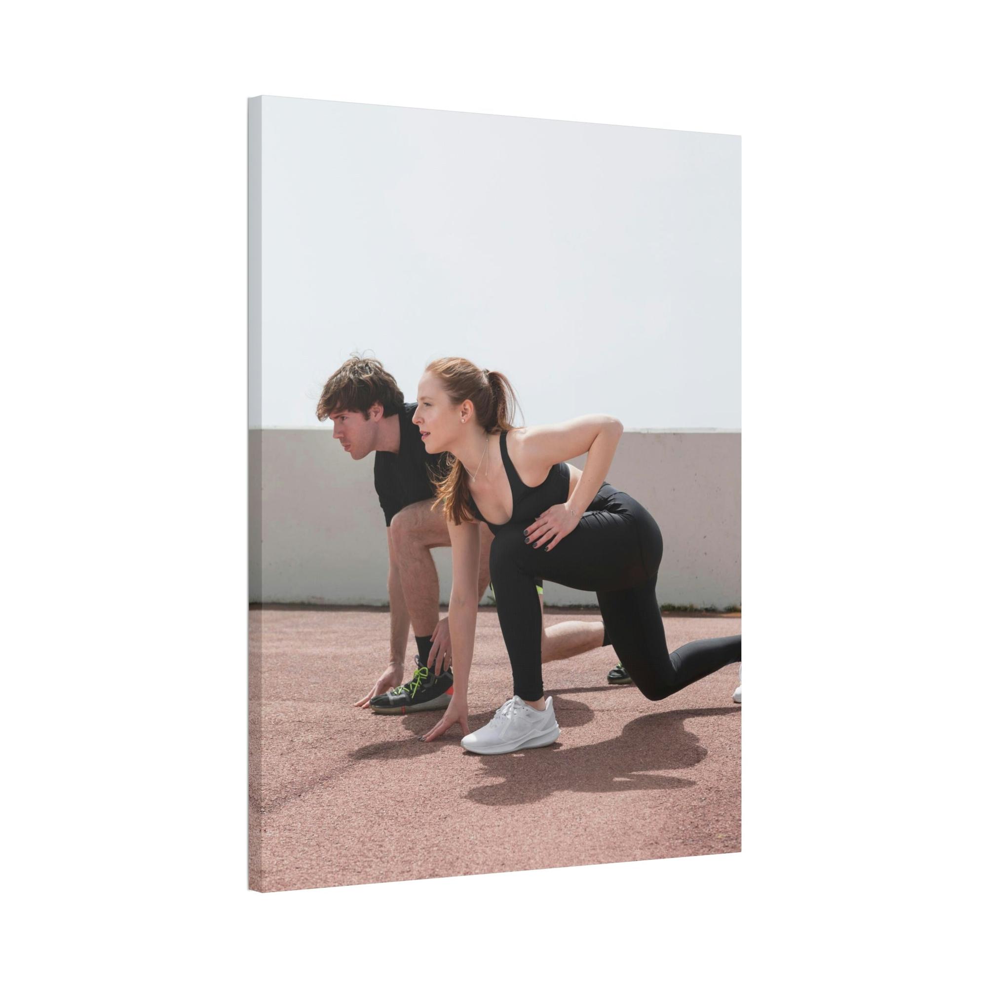 Athletes & Coaches, Celebrities Champions in Action: Athletic Art on Natural Canvas and Framed Poster