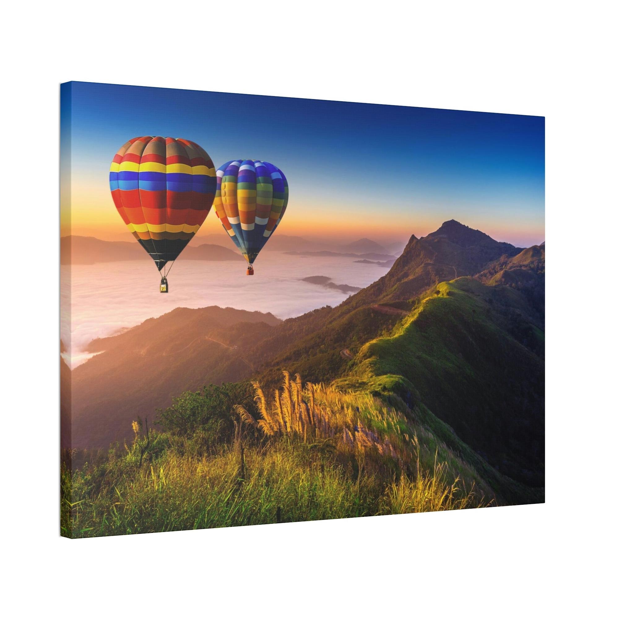 Hot Air Balloons Soaring High: A Beautiful Canvas Print of Colorful Hot Air Balloons