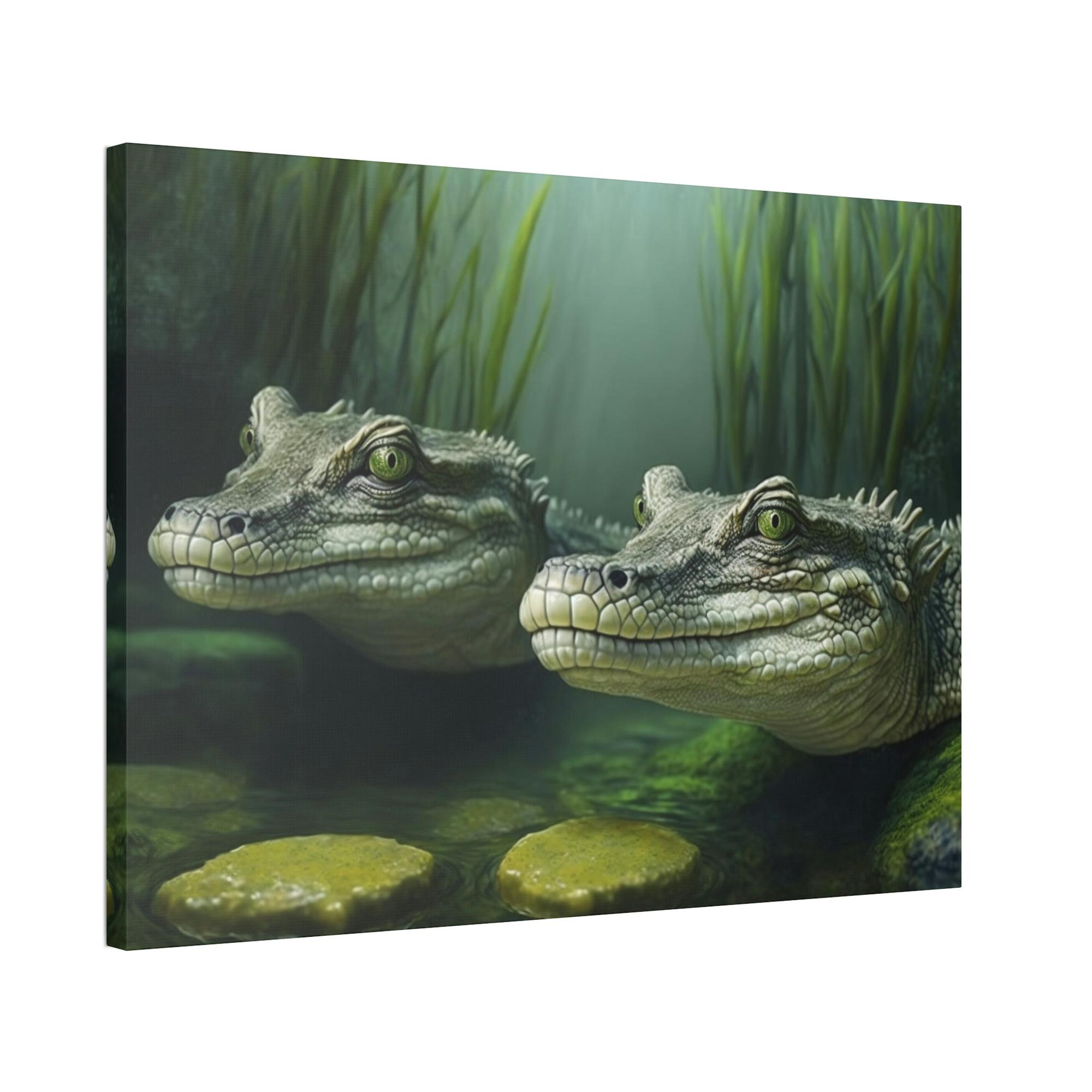 Alligators Swamp King: A Natural Canvas & Poster Wall Art of a Dominant Alligators