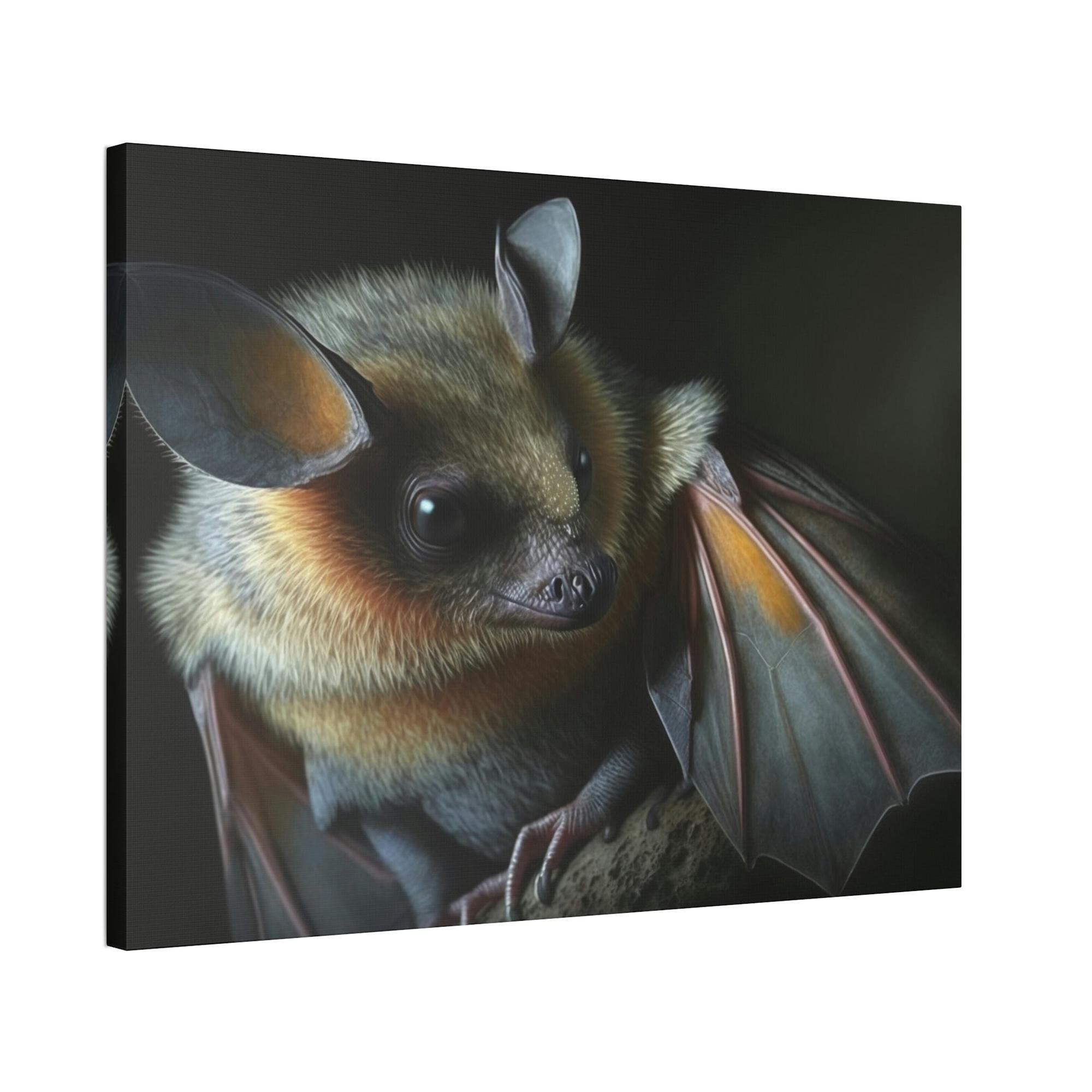 Bats The Elusive Hunter: Framed Canvas & Poster Print of a Bat in Action