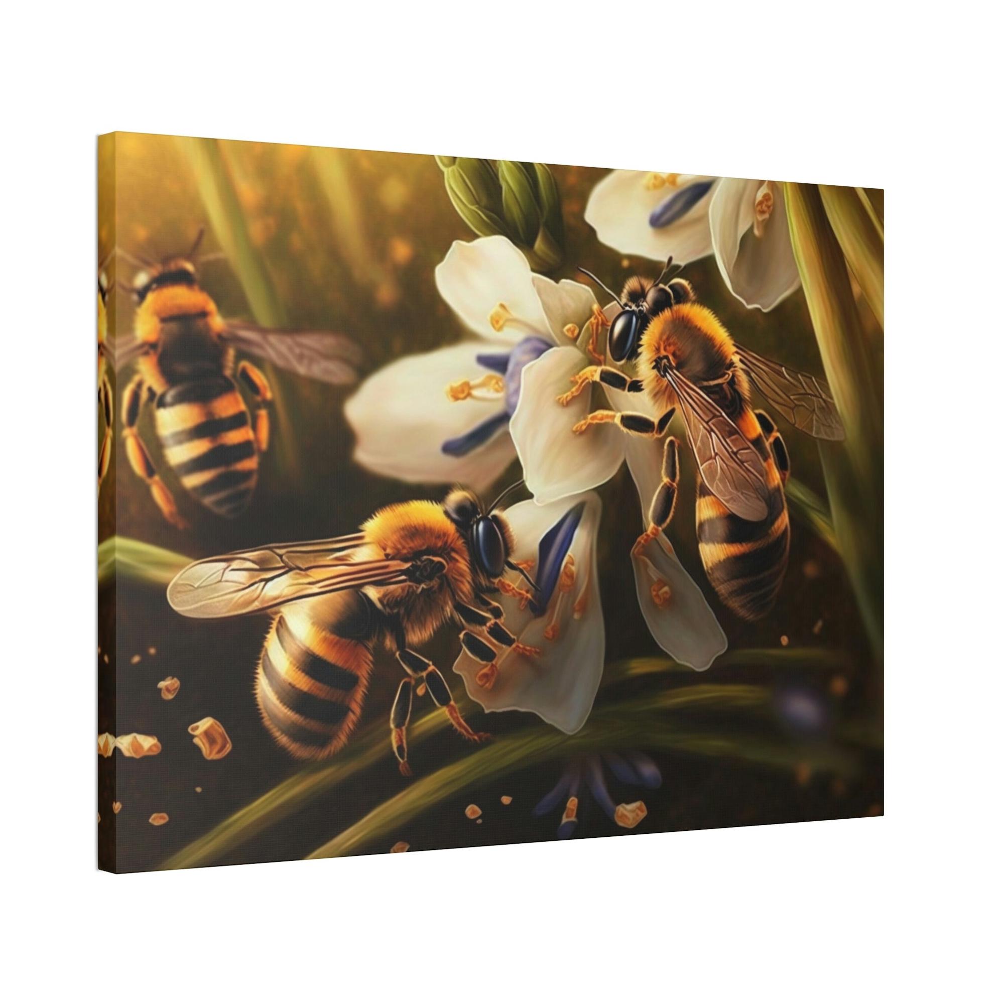 Bees The Buzzing Life: A Wall Art Canvas & Poster of Bees in Motion